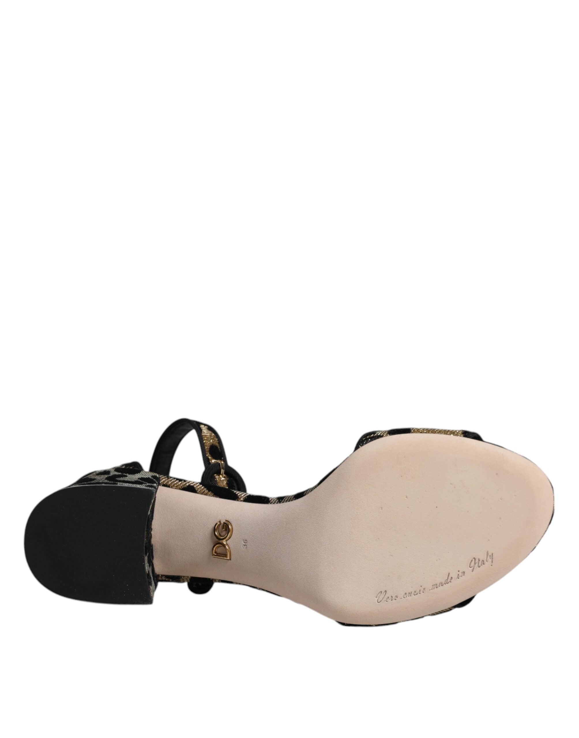 Dolce & Gabbana Gold Leopard Knöchel Strap Heels Sandalen Schuhe-8