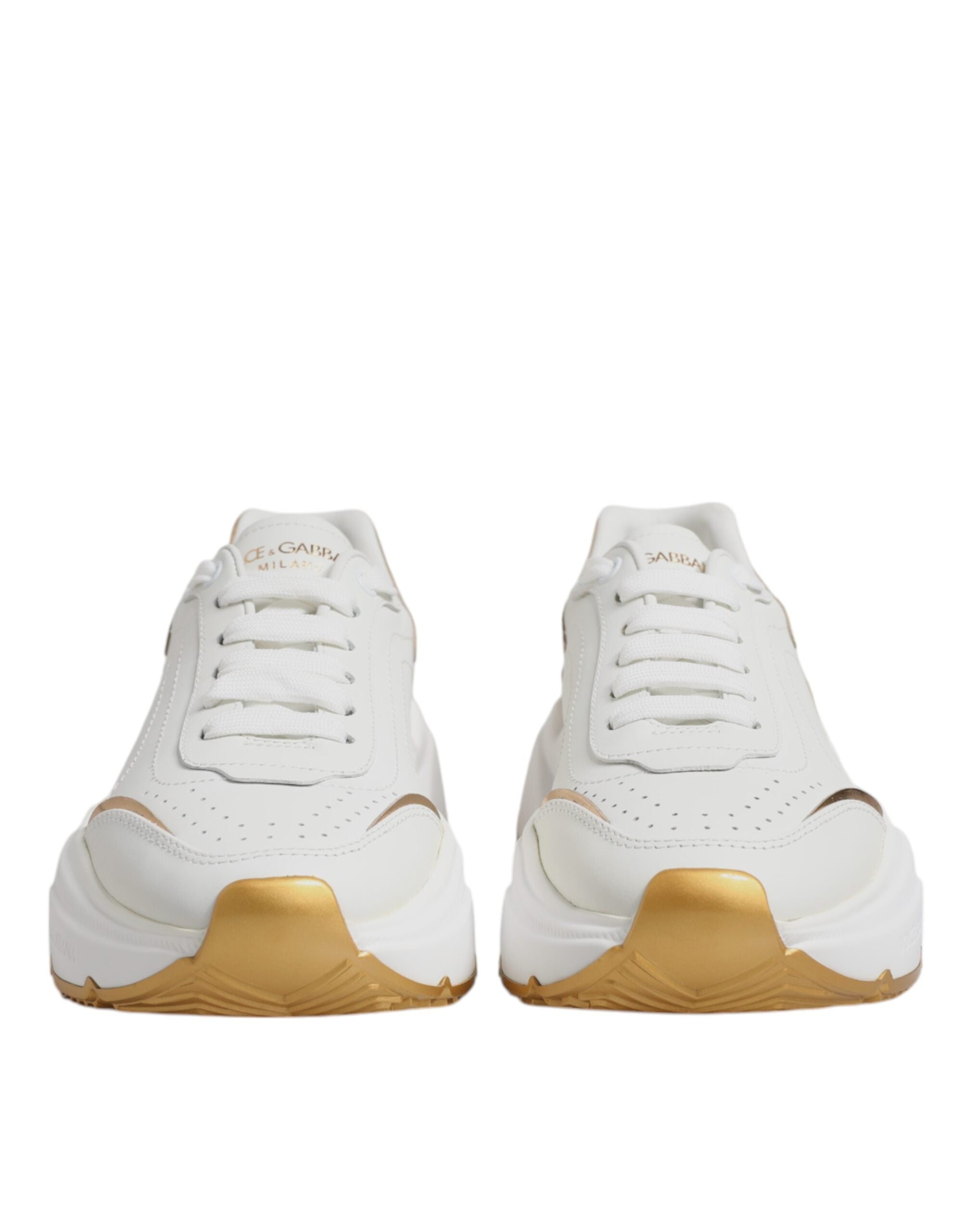 Dolce & Gabbana White Gold Daymaster Low Top Sneakers Shoes-3