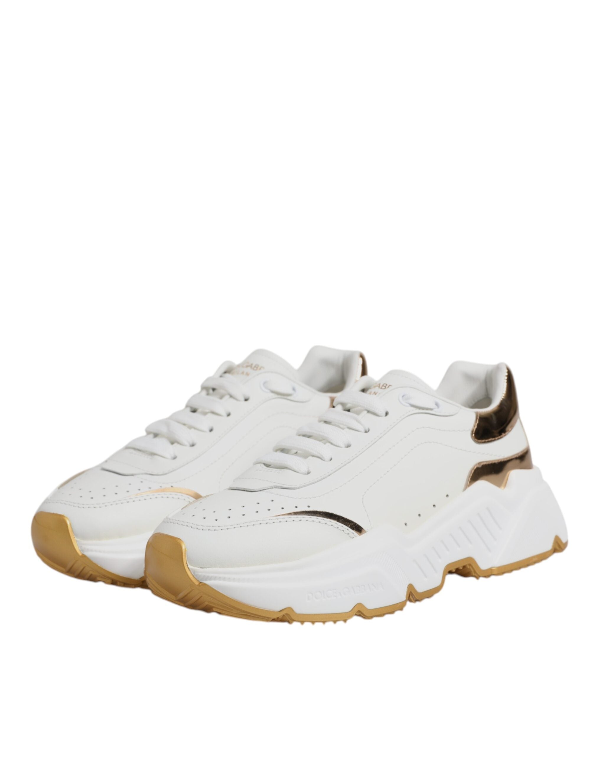 Dolce & Gabbana White Gold Daymaster Low Top Sneakers Shoes-5