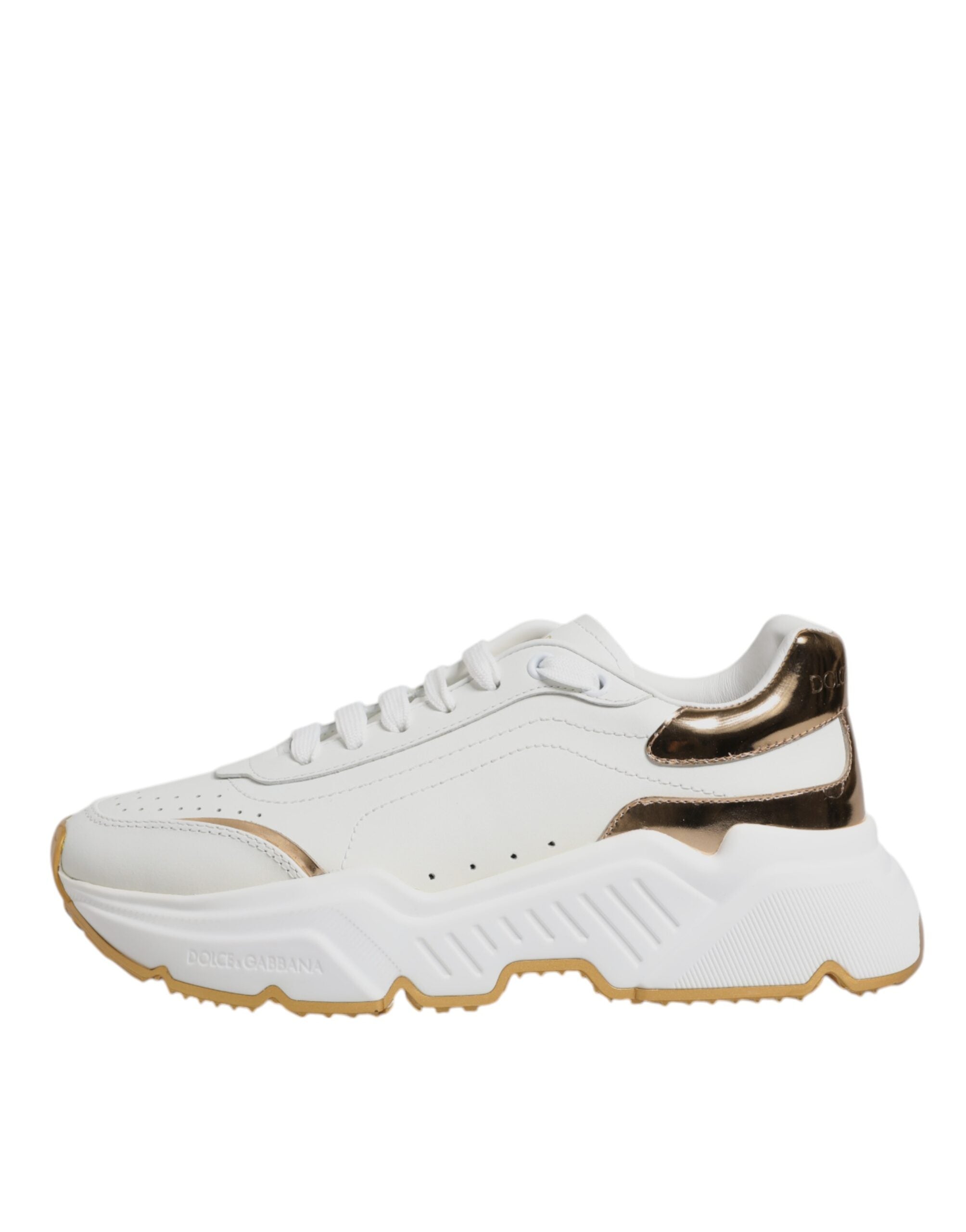 Dolce & Gabbana White Gold Daymaster Low Top Sneakers Shoes-7