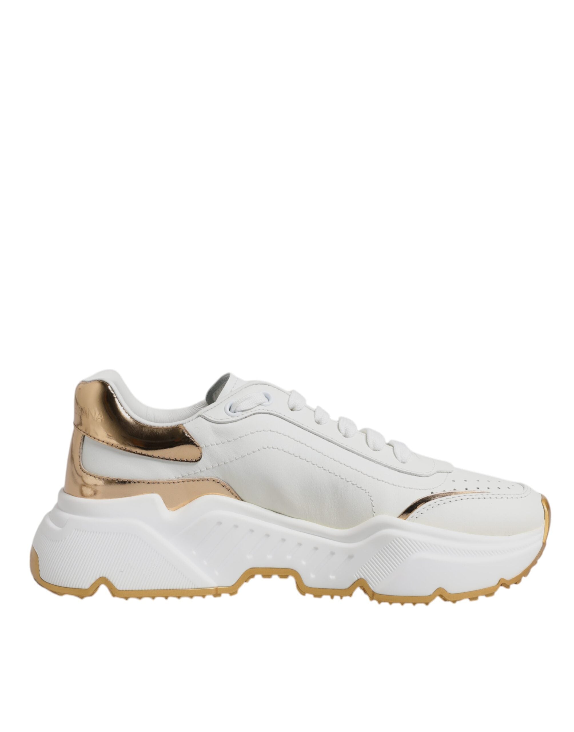 Dolce & Gabbana White Gold Daymaster Low Top Sneakers Shoes-2