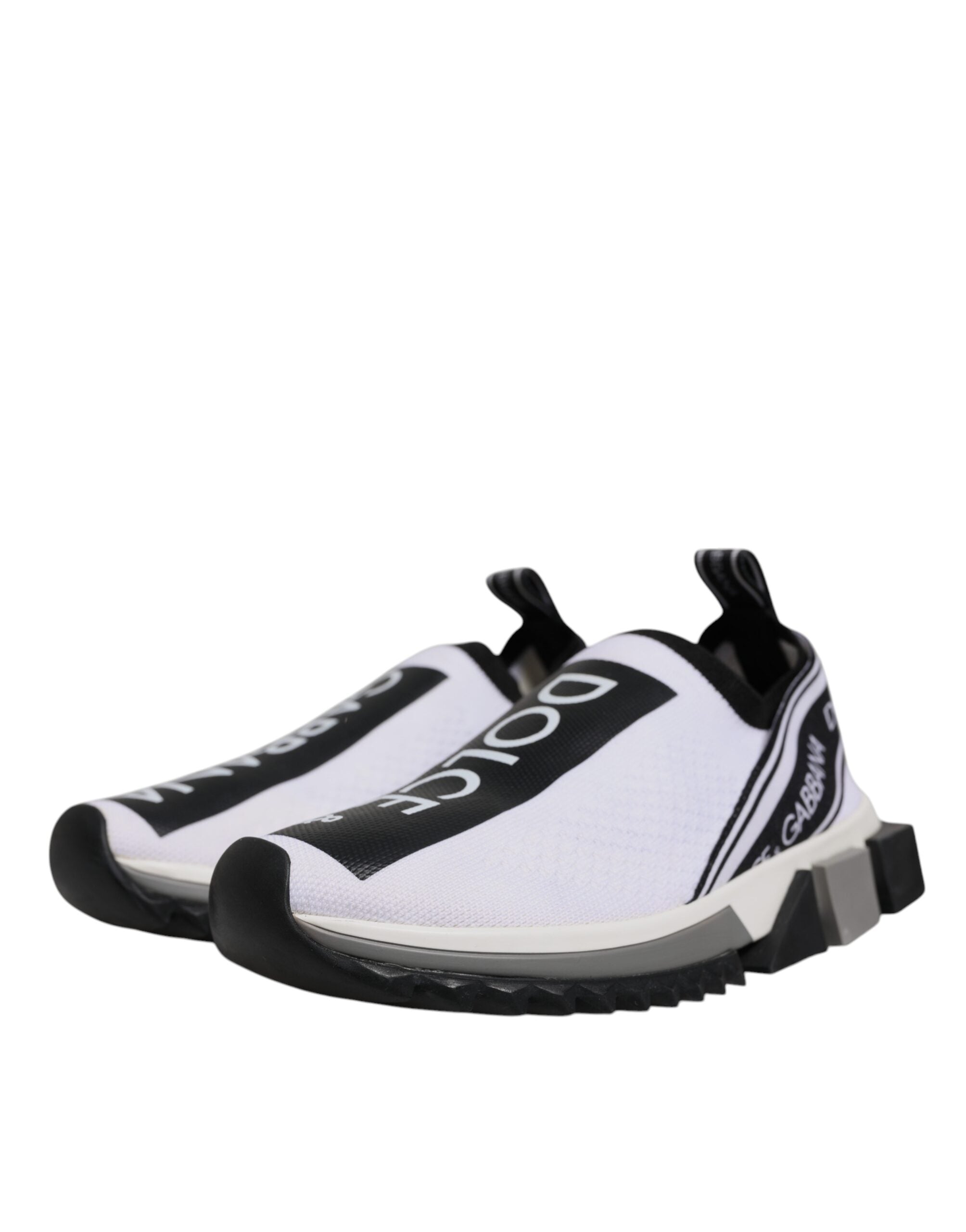 Dolce & Gabbana Schwarz Weiß Slip On Sorrento Sneakers Schuhe-4