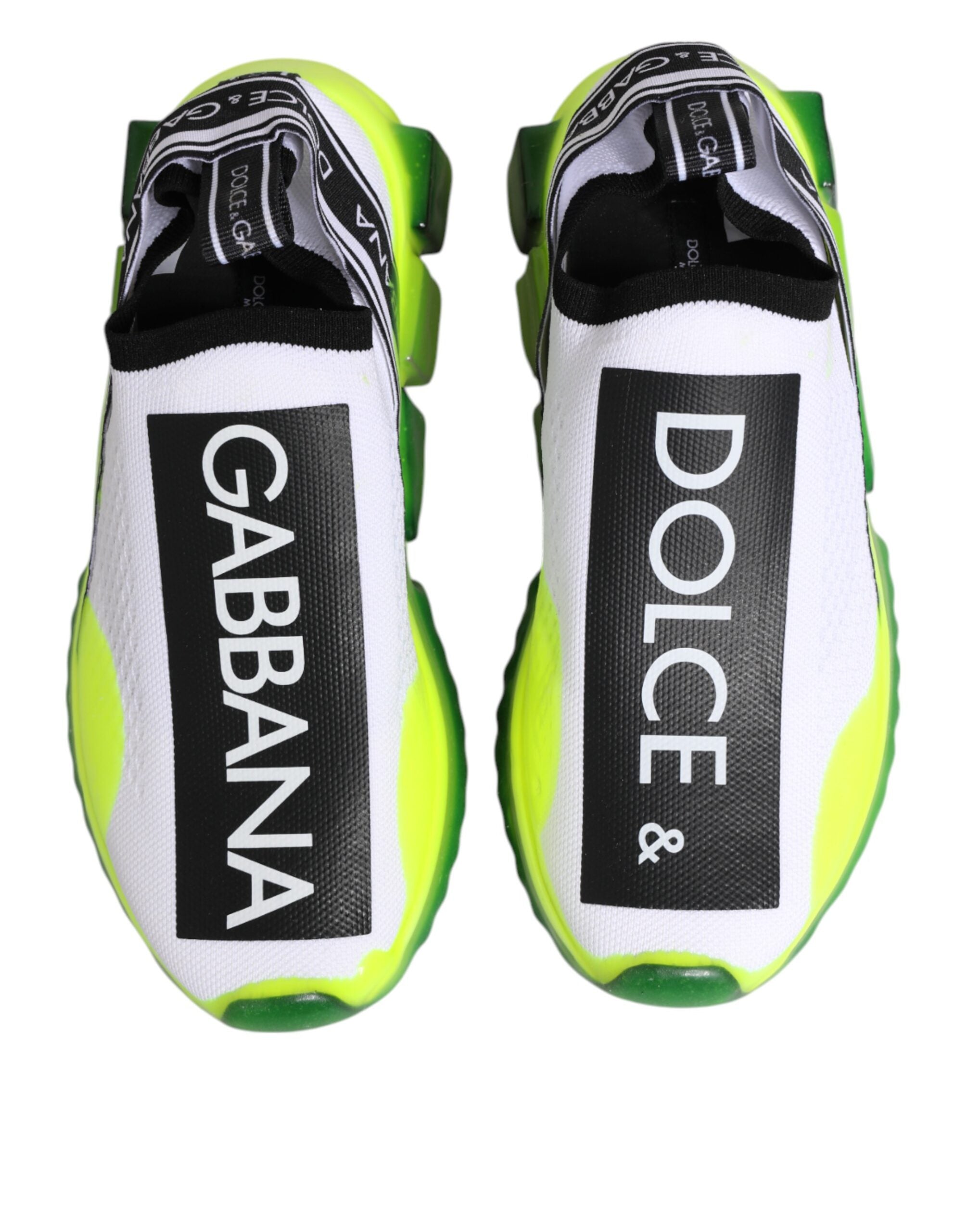 Dolce & Gabbana Schwarz Weiß Slip On Sorrento Sneakers Schuhe-4