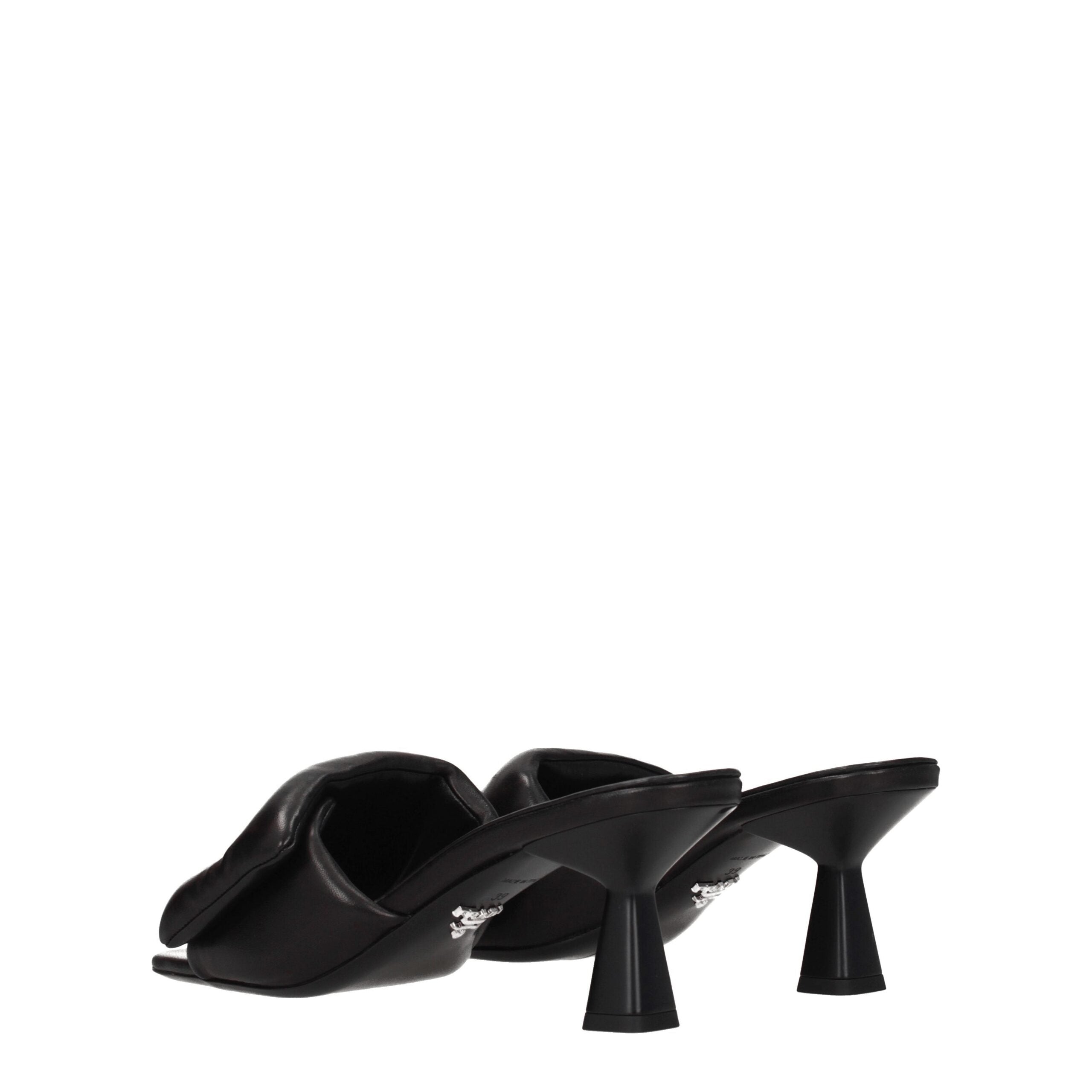 Prada Black Leather Platform Sandals-4
