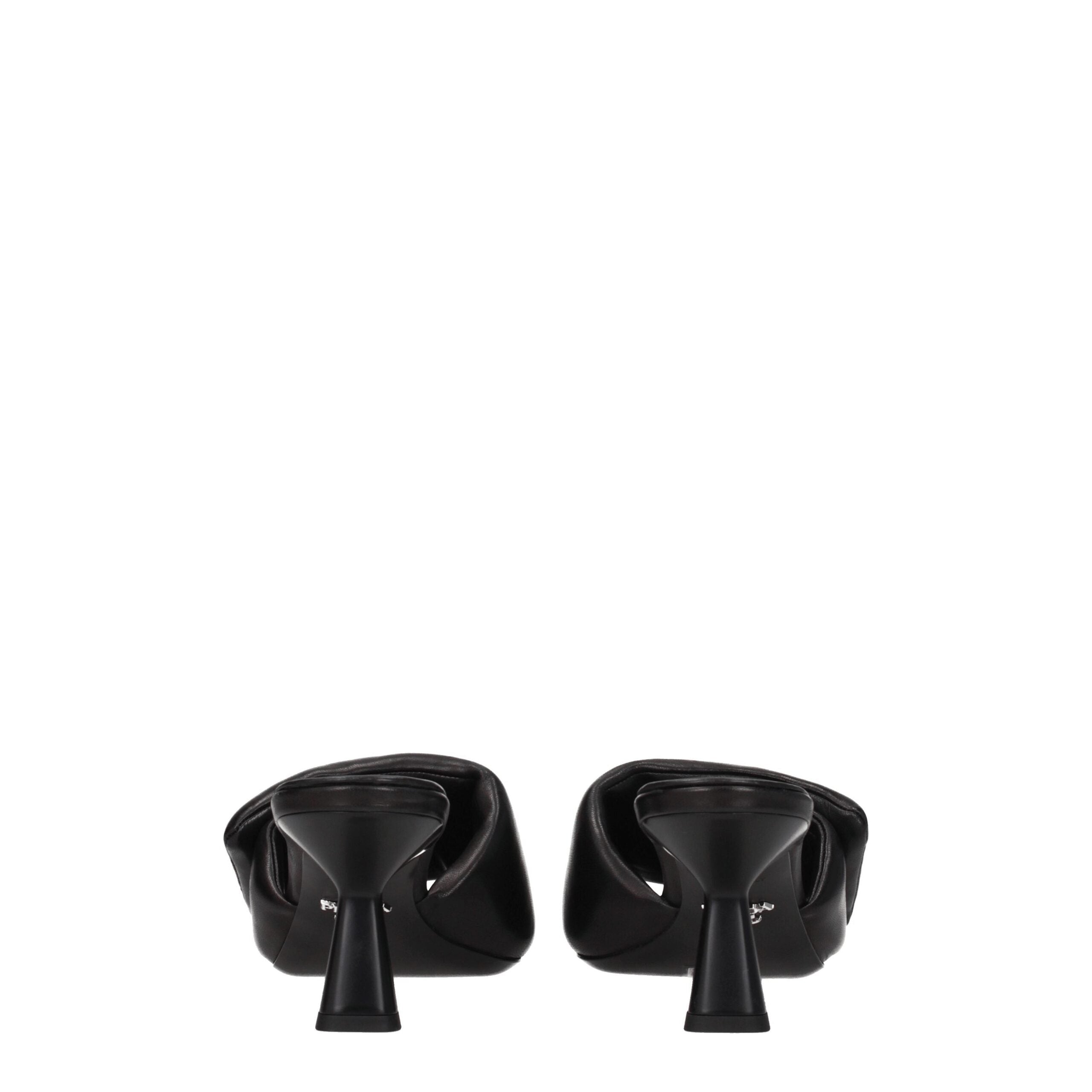 Prada Black Leather Platform Sandals-5