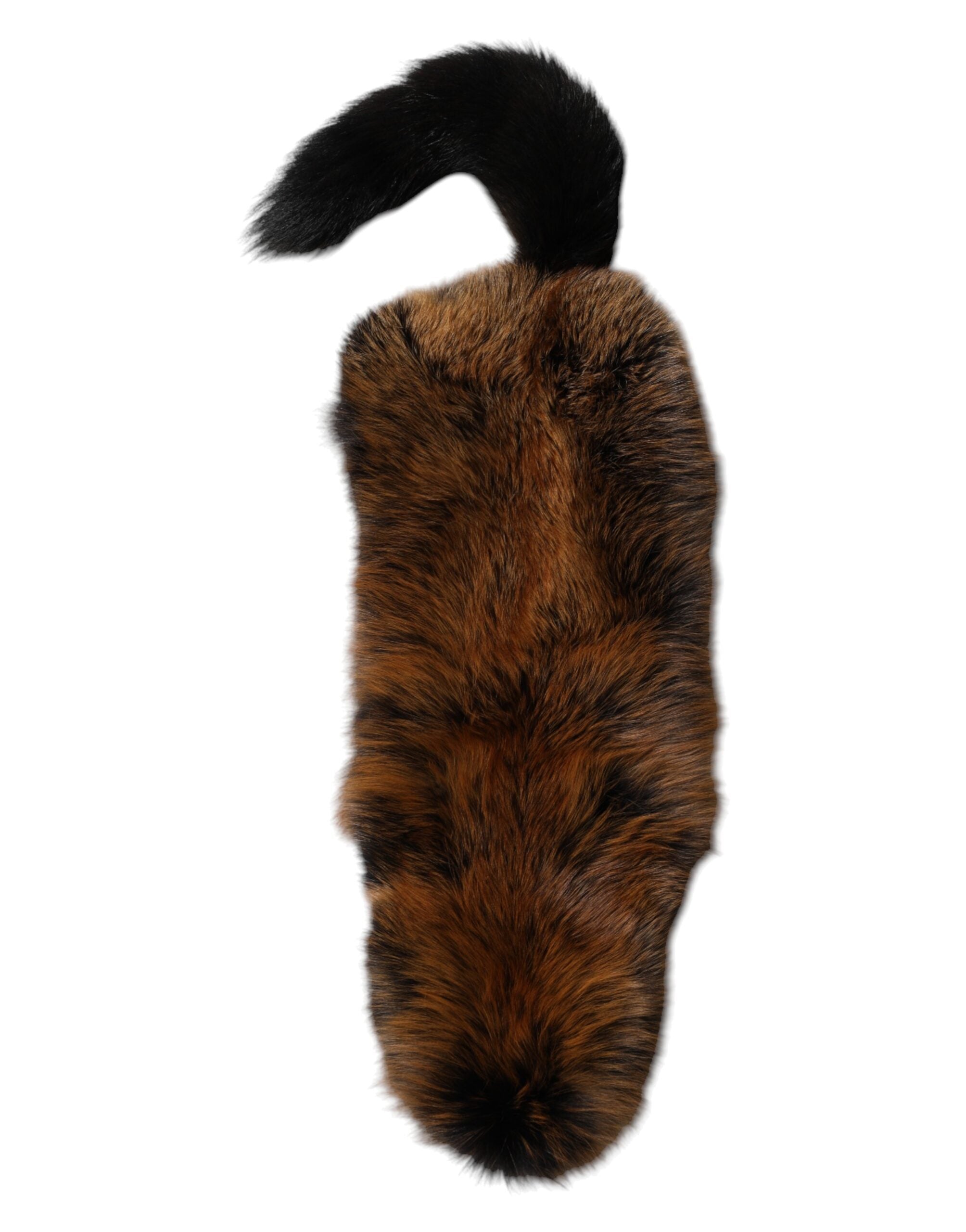 Dolce & Gabbana Brown Red Fox Fur Neck Cashmere Warmer Scarf-5
