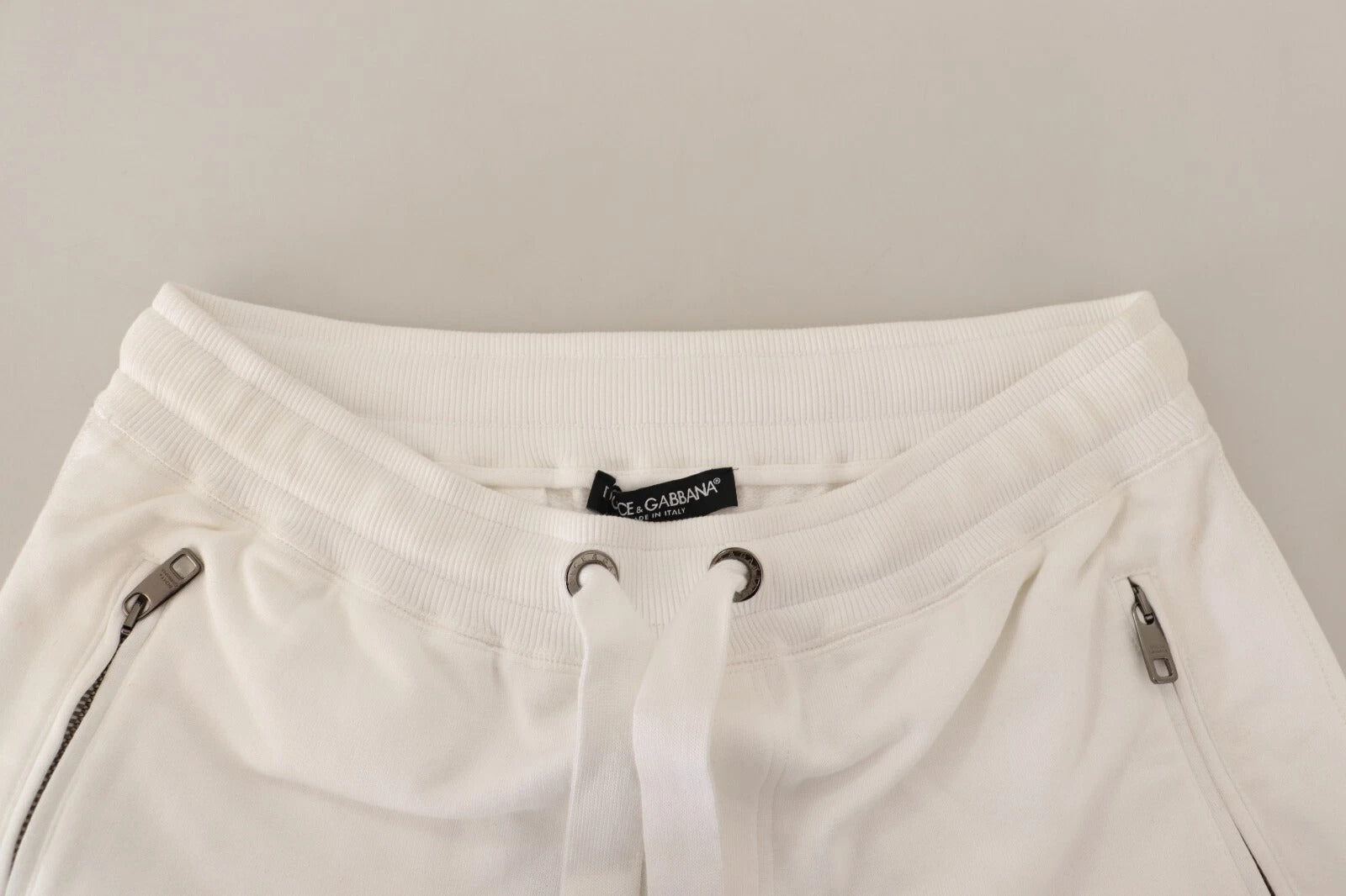 Dolce & Gabbana White Cotton Logo Patch Sweatpants Jogging Pants-4