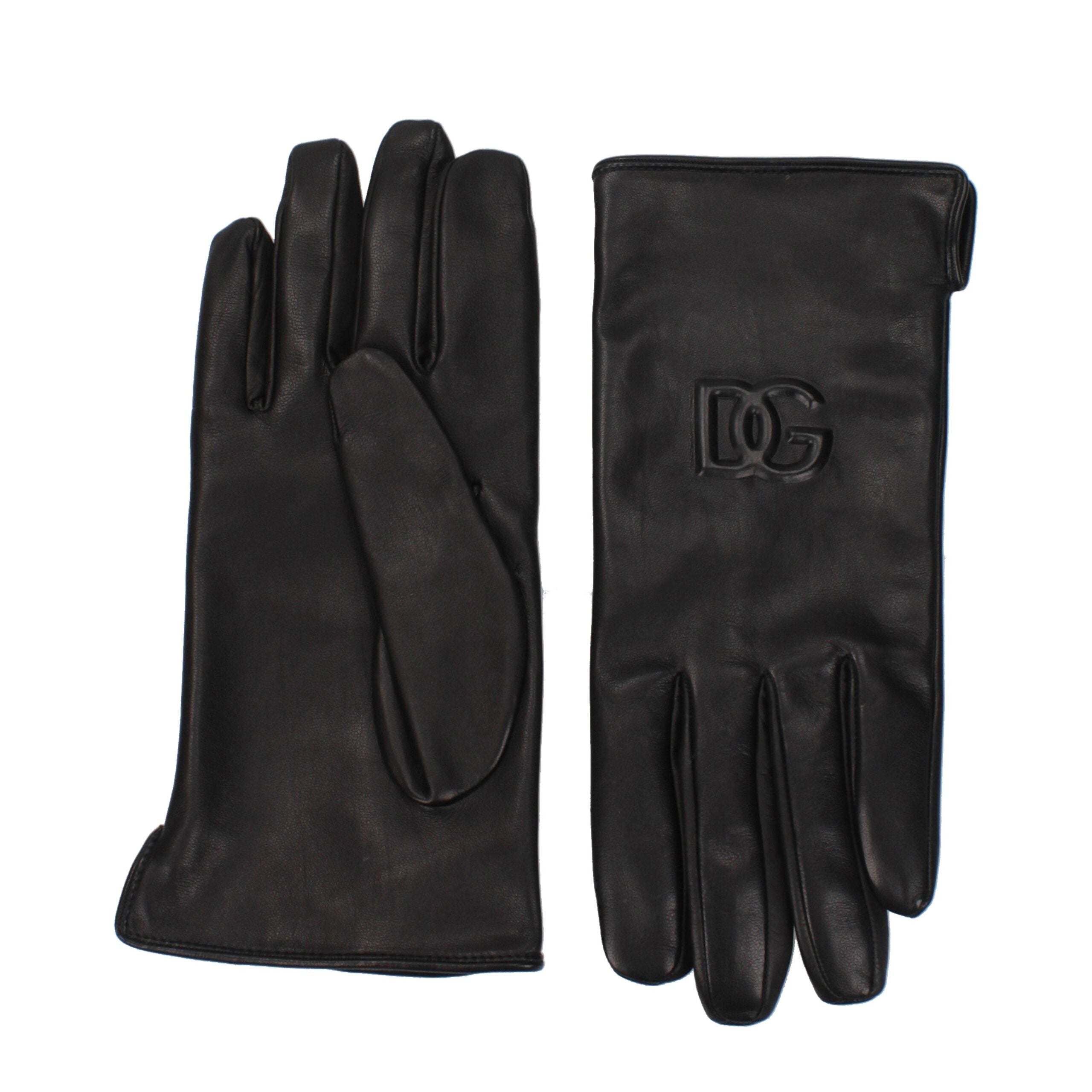Dolce & Gabbana Schwarze Lederhandschuhe