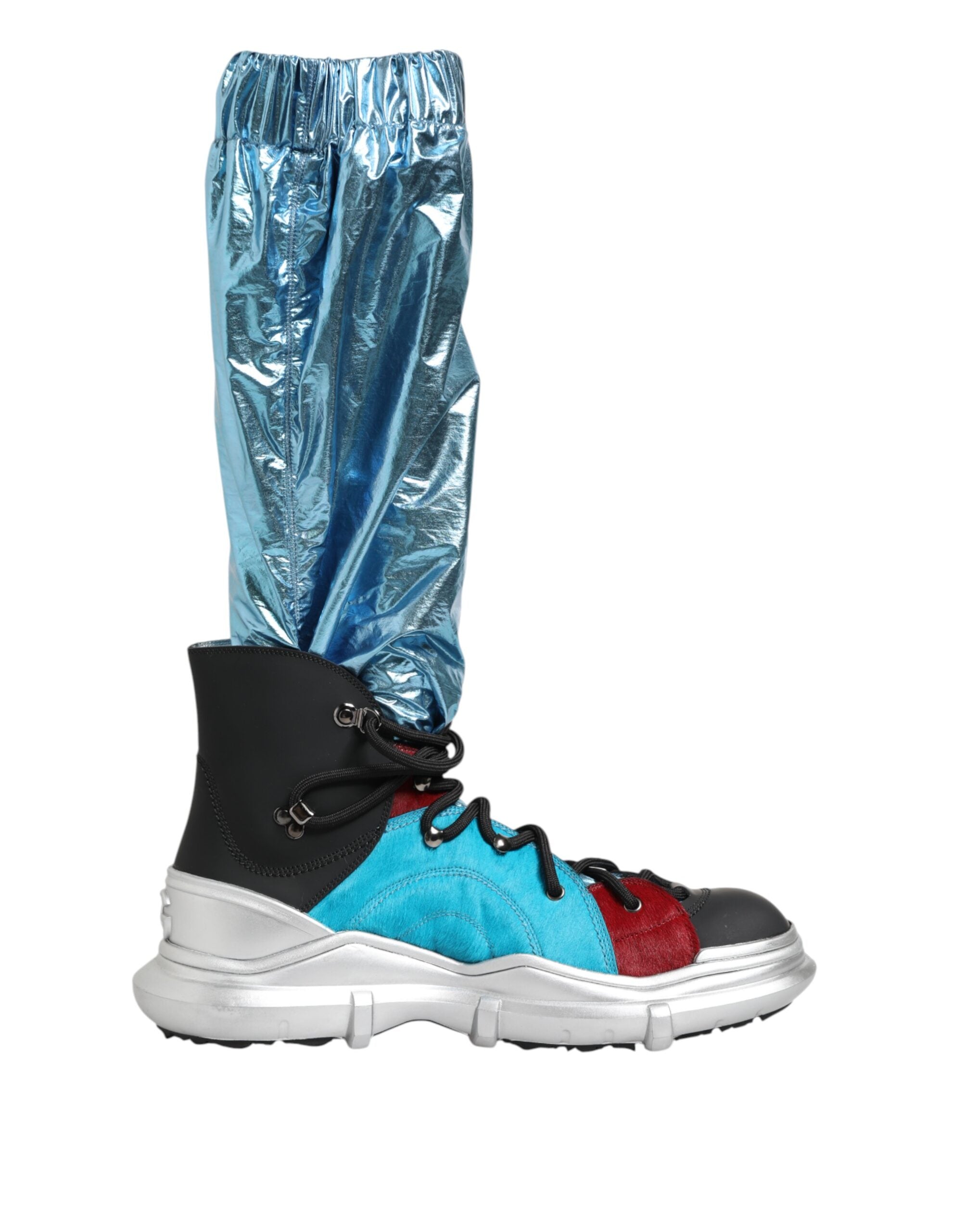 Dolce & Gabbana Blue Lace Up Over The Knee Socks Men's Boots Shoes-1