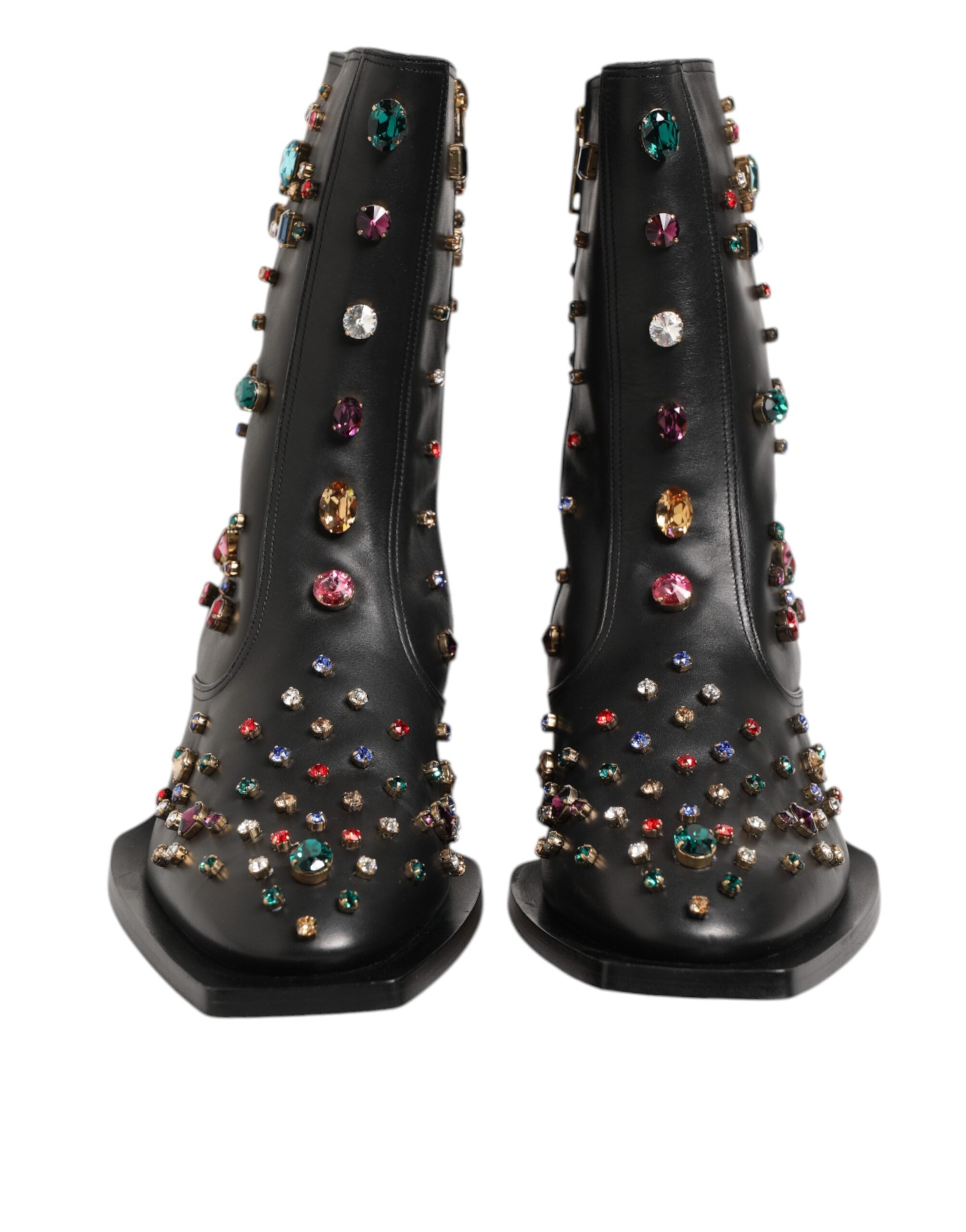 Botas cortas Dolce & Gabbana para hombre con adornos de cristal negro-3