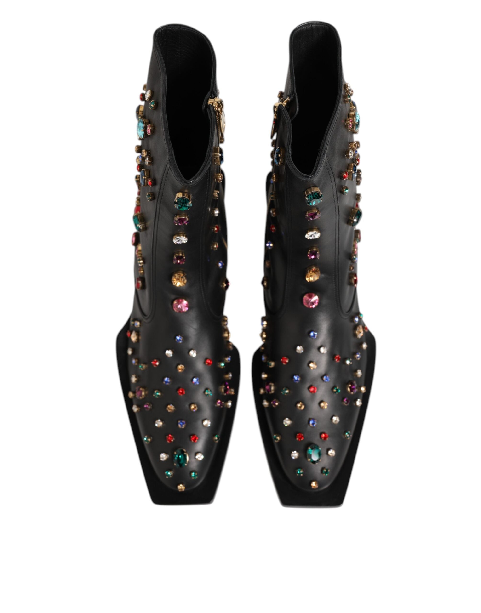 Botas cortas Dolce & Gabbana para hombre con adornos de cristal negro-4