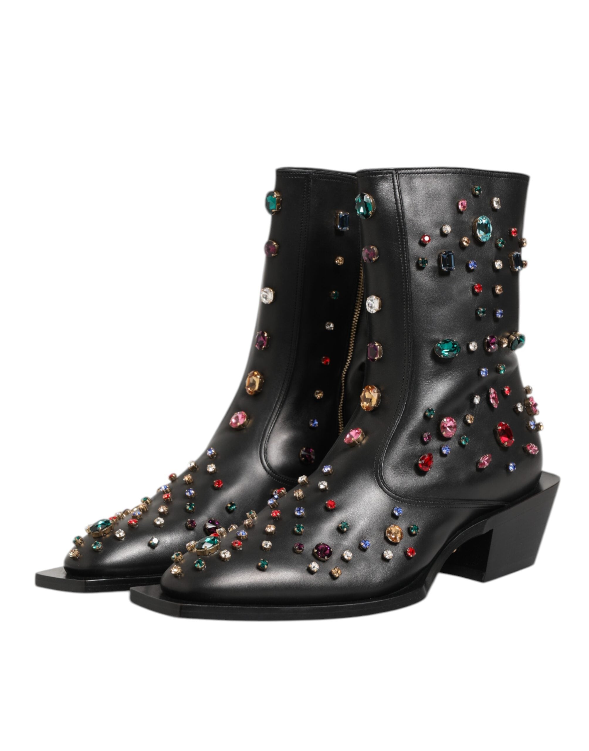 Botas cortas Dolce & Gabbana para hombre con adornos de cristal negro-5