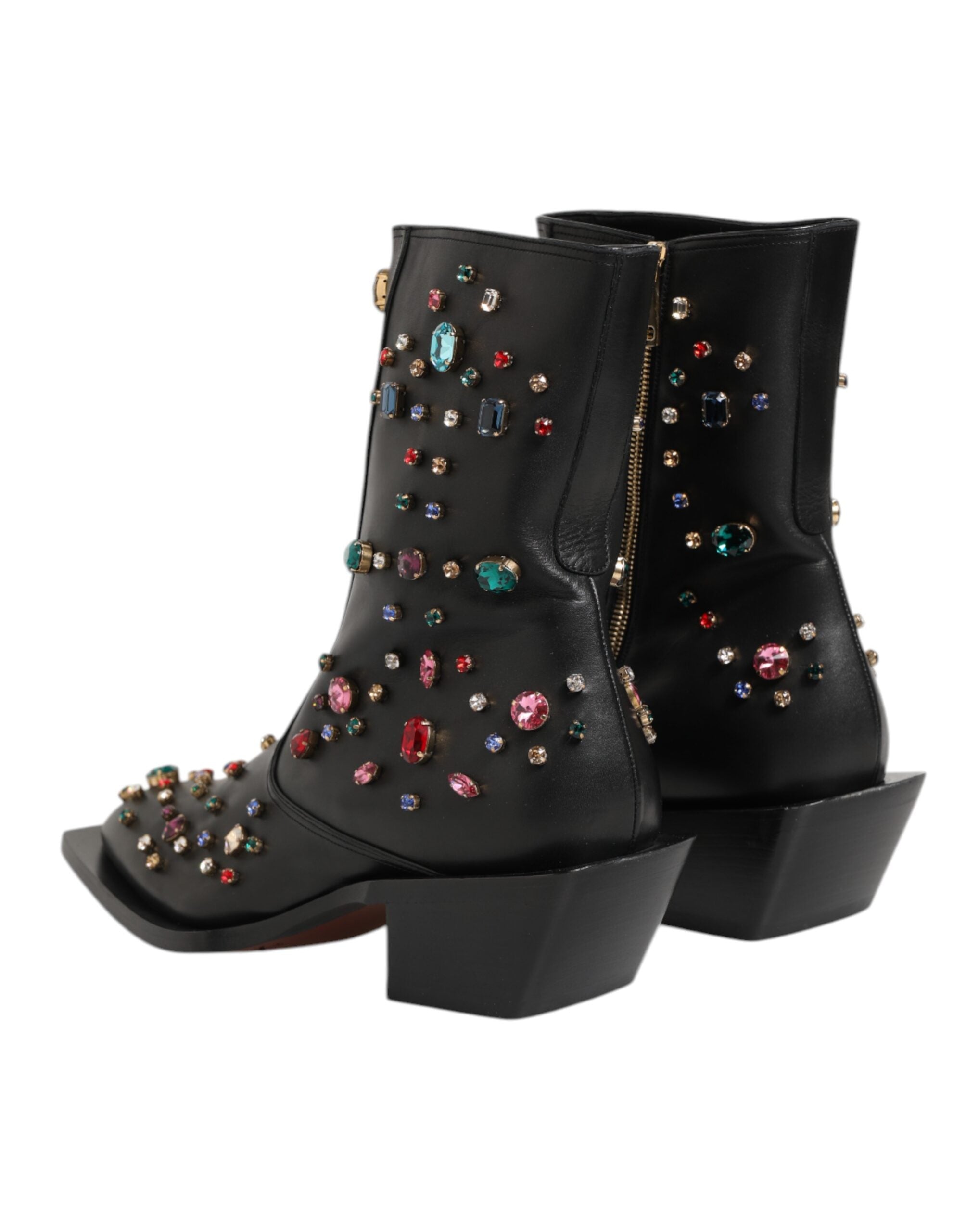 Botas cortas Dolce & Gabbana para hombre con adornos de cristal negro-6
