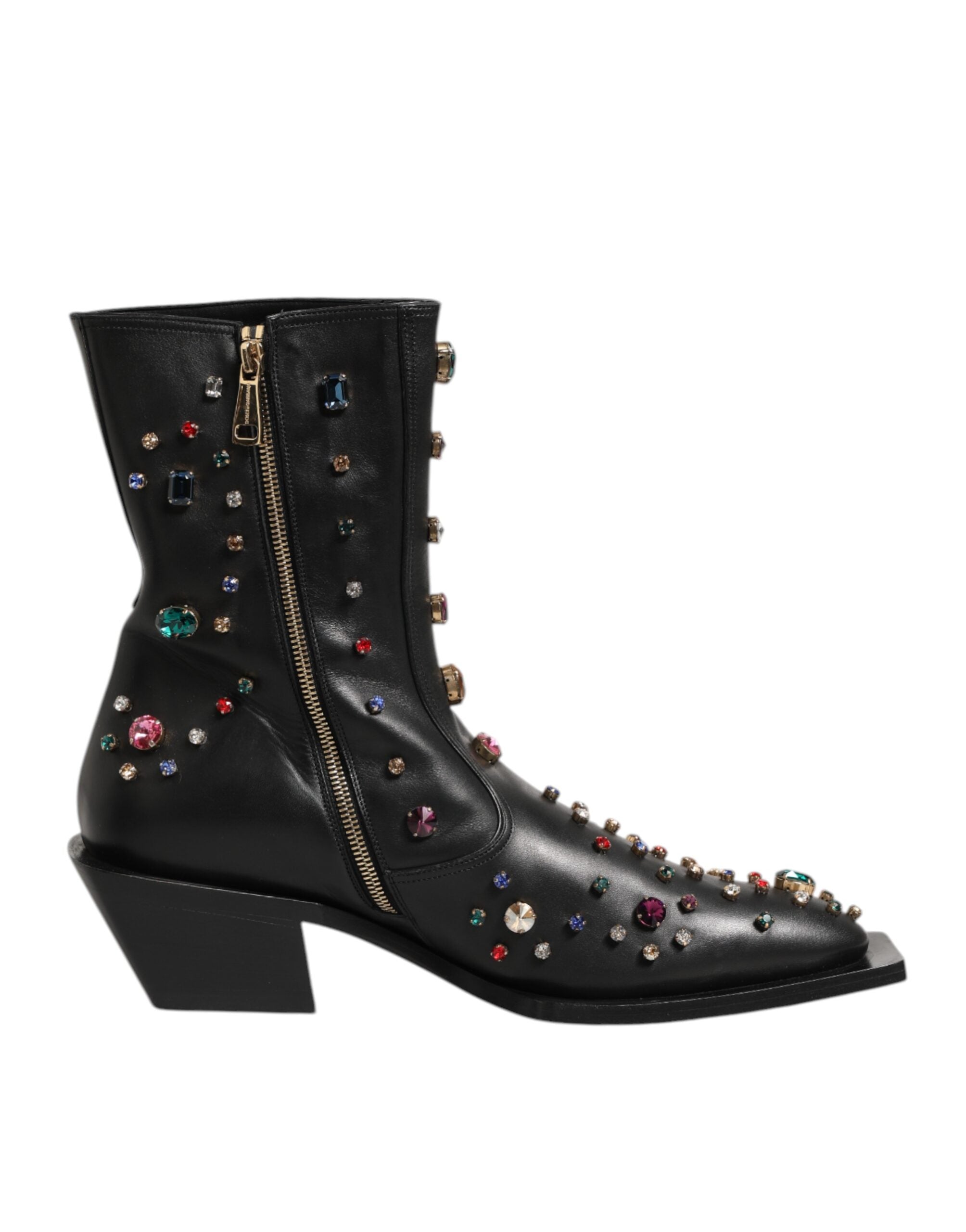 Botas cortas Dolce & Gabbana para hombre con adornos de cristal negro-2