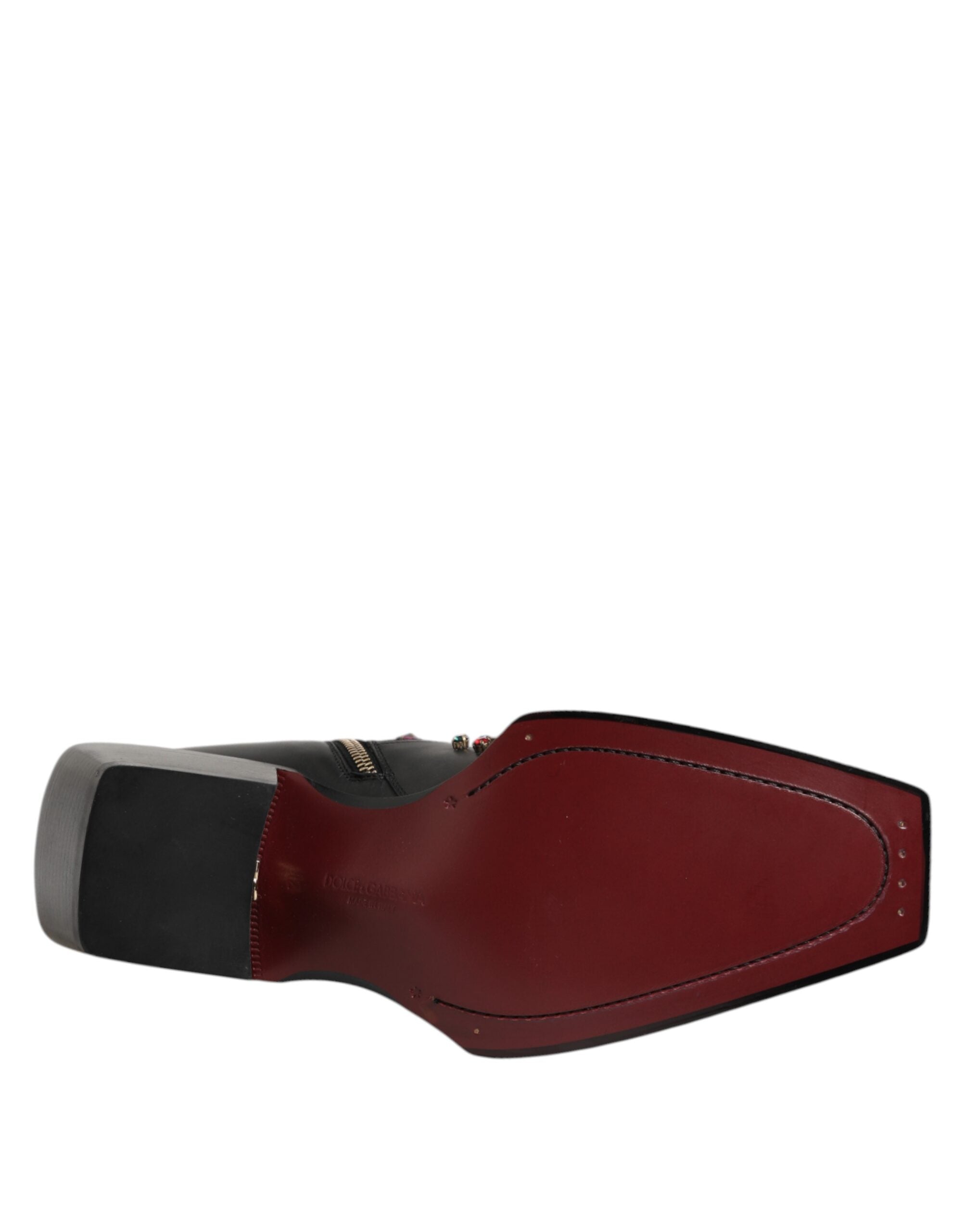 Botas cortas Dolce & Gabbana para hombre con adornos de cristal negro-8