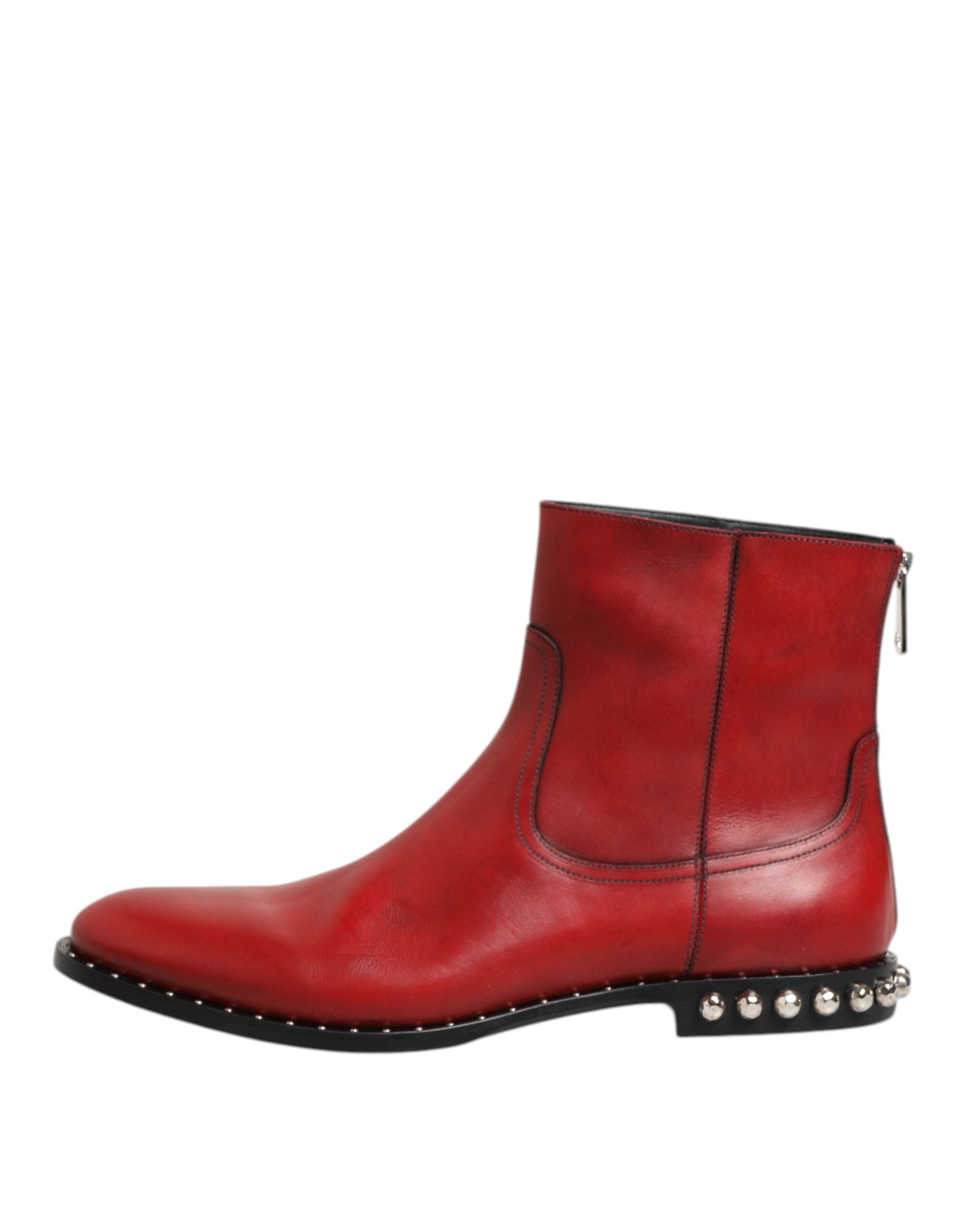 Dolce & Gabbana Red studded short Chelsea boots shoes-7