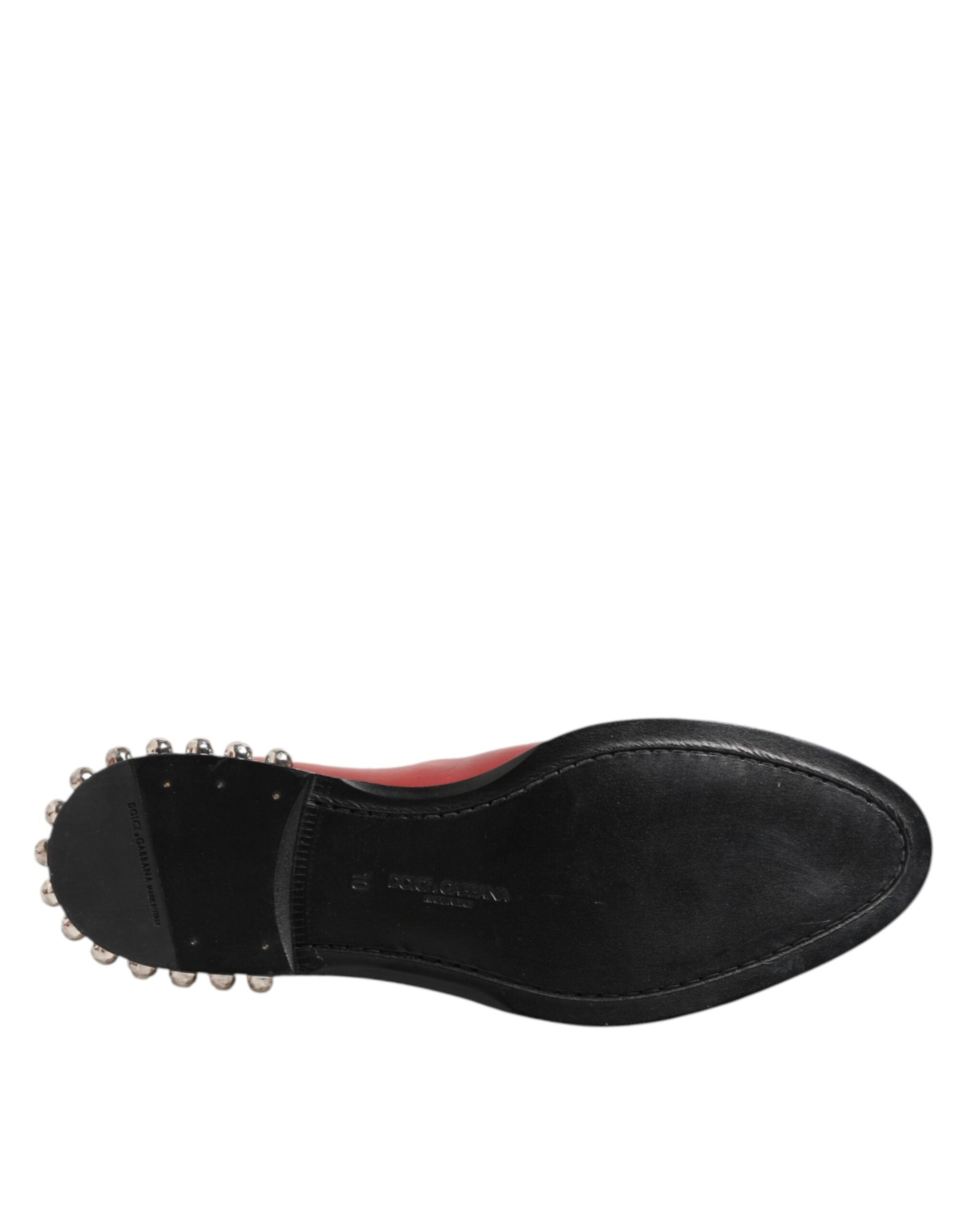 Dolce & Gabbana Red studded short Chelsea boots shoes-8