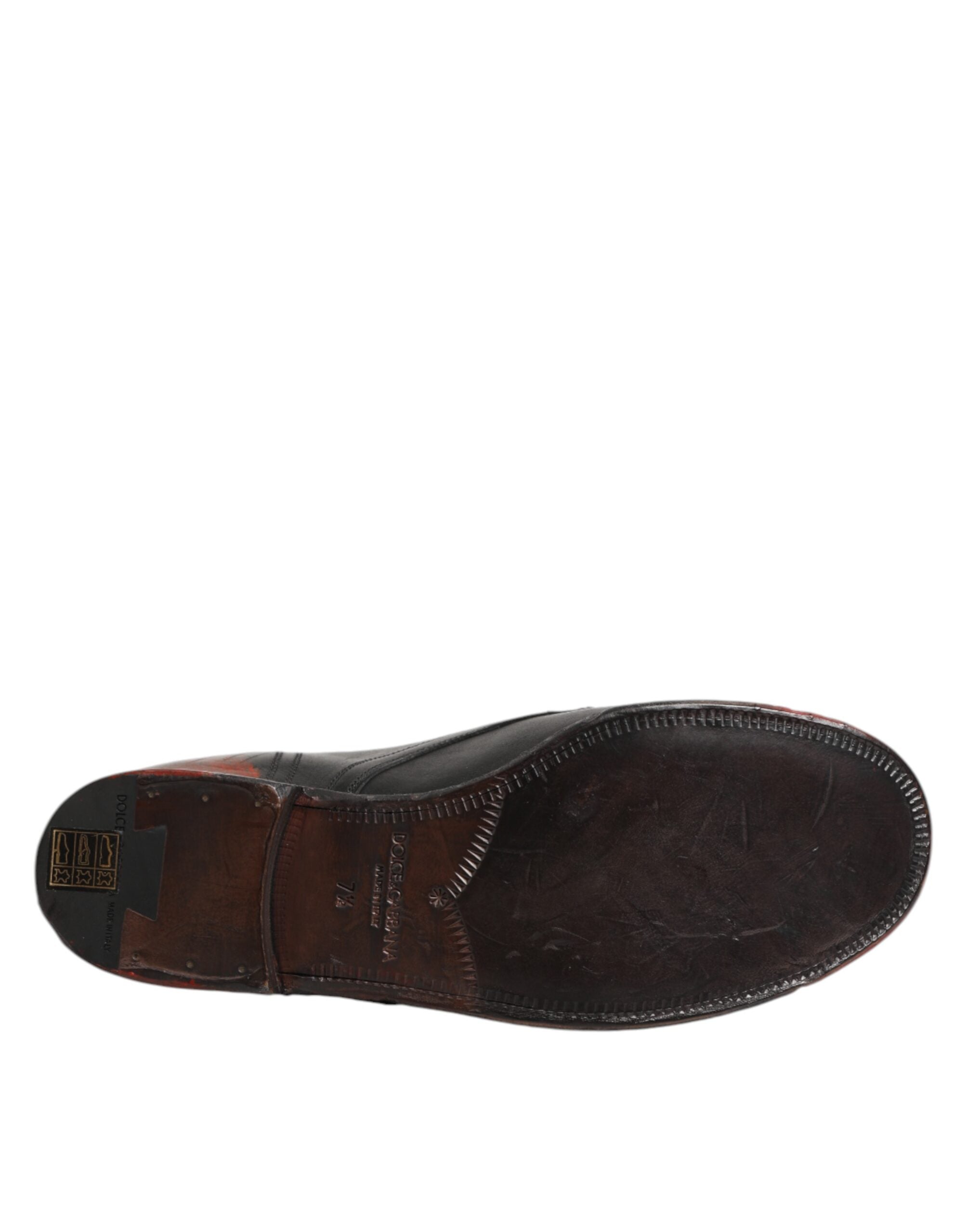 Dolce & Gabbana Schwarze Rote Schnürstiefeletten Kurzstiefel Schuhe-8