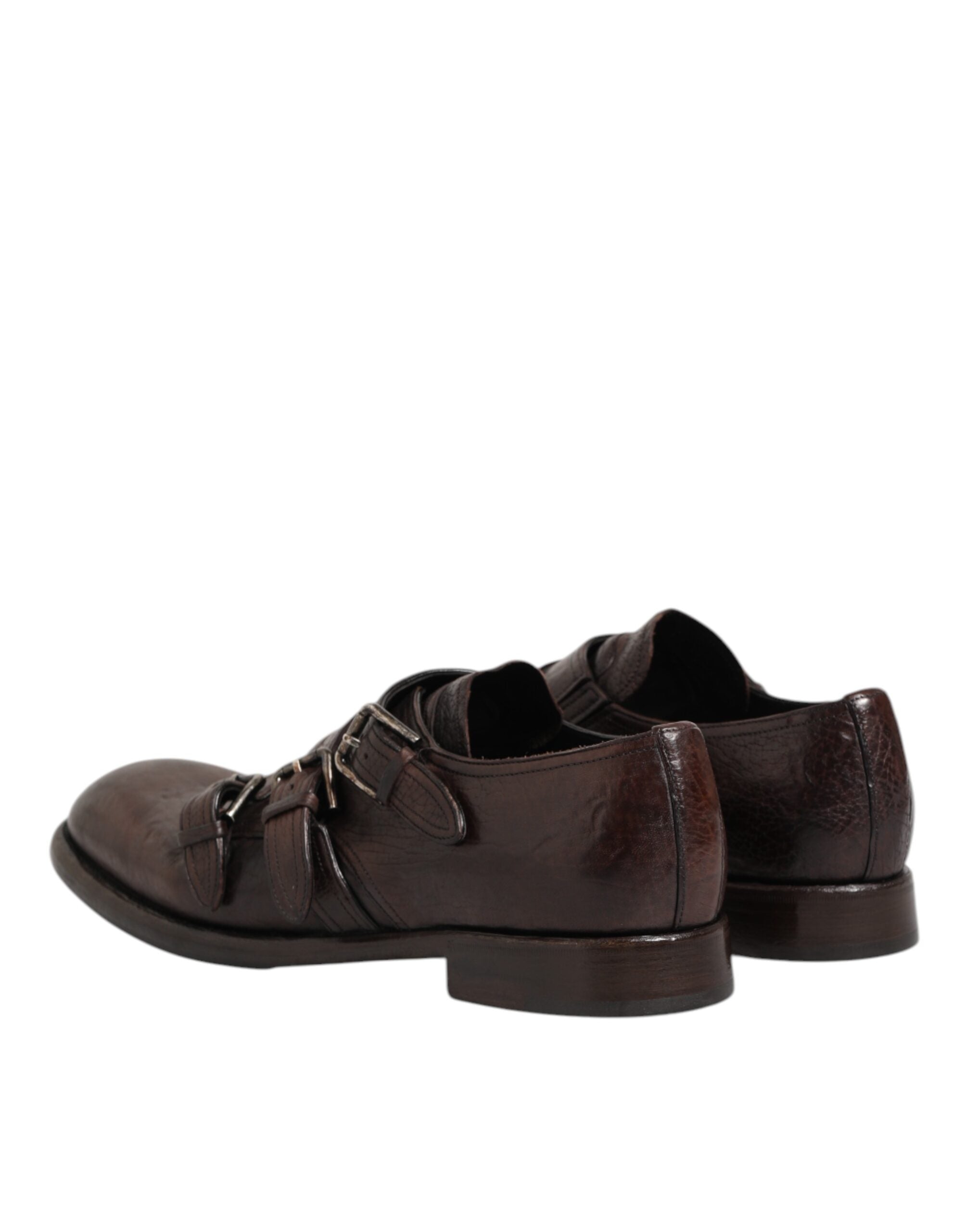 Dolce & Gabbana Braune Leder Monk Strap Formelle Derby Schuhe-6