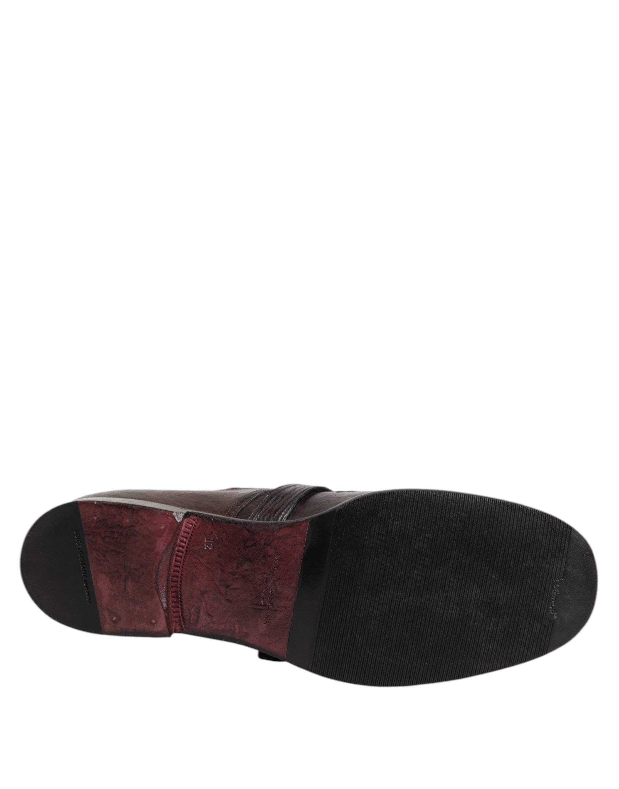 Dolce & Gabbana Braune Leder Monk Strap Formelle Derby Schuhe-8