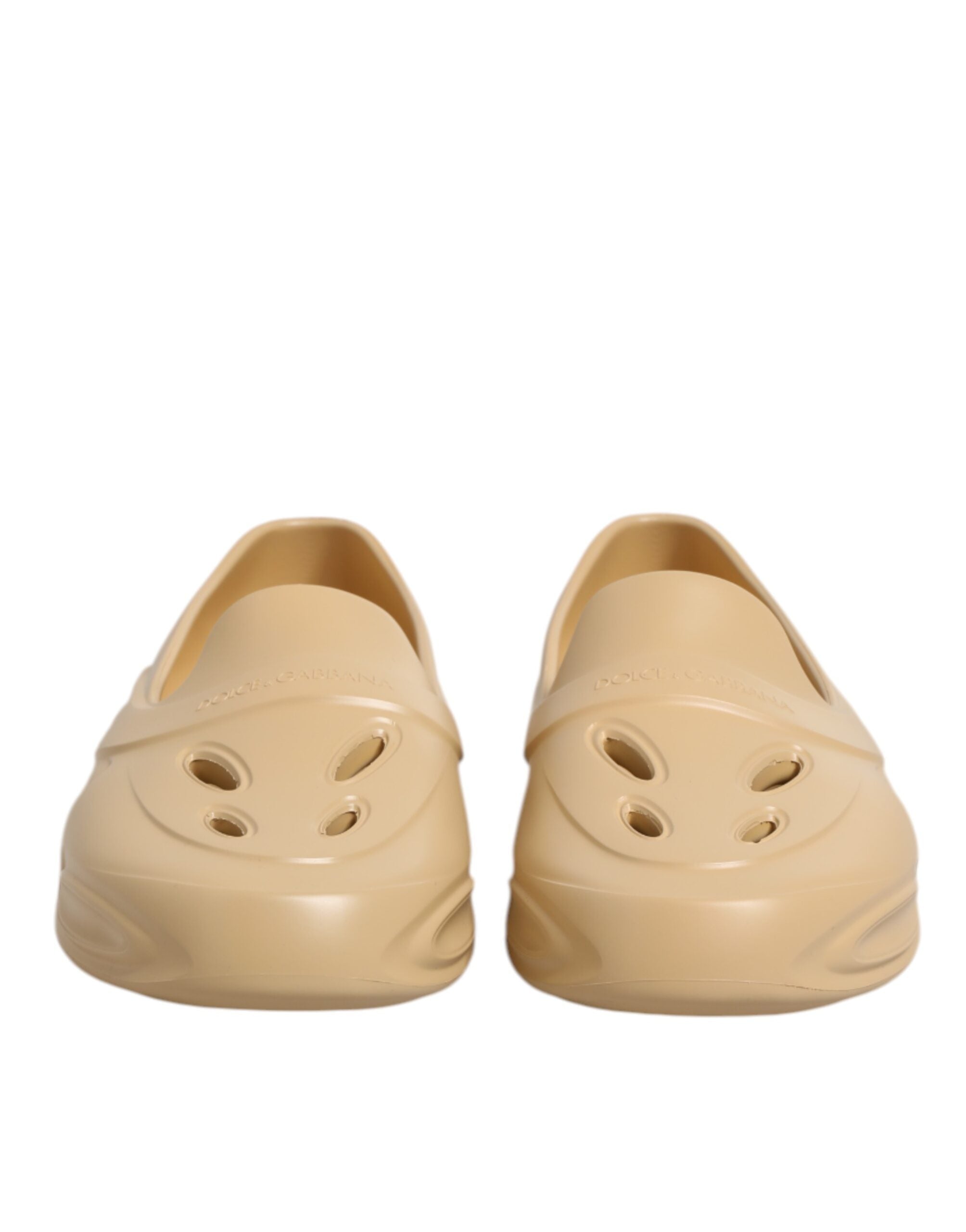 Dolce & Gabbana Beige Gummi Rutschen Low Top Turnschuhe Schuhe-3