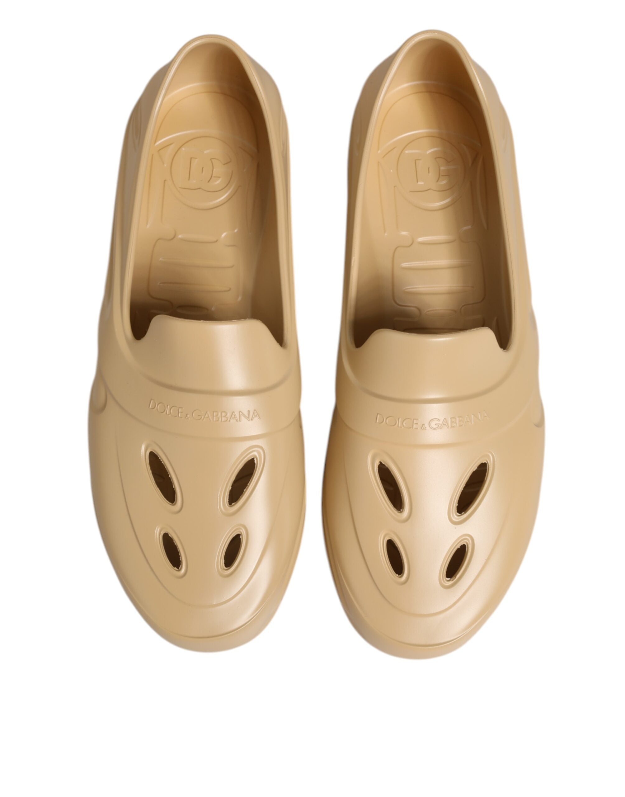 Dolce & Gabbana Beige Gummi Rutschen Low Top Turnschuhe Schuhe-4