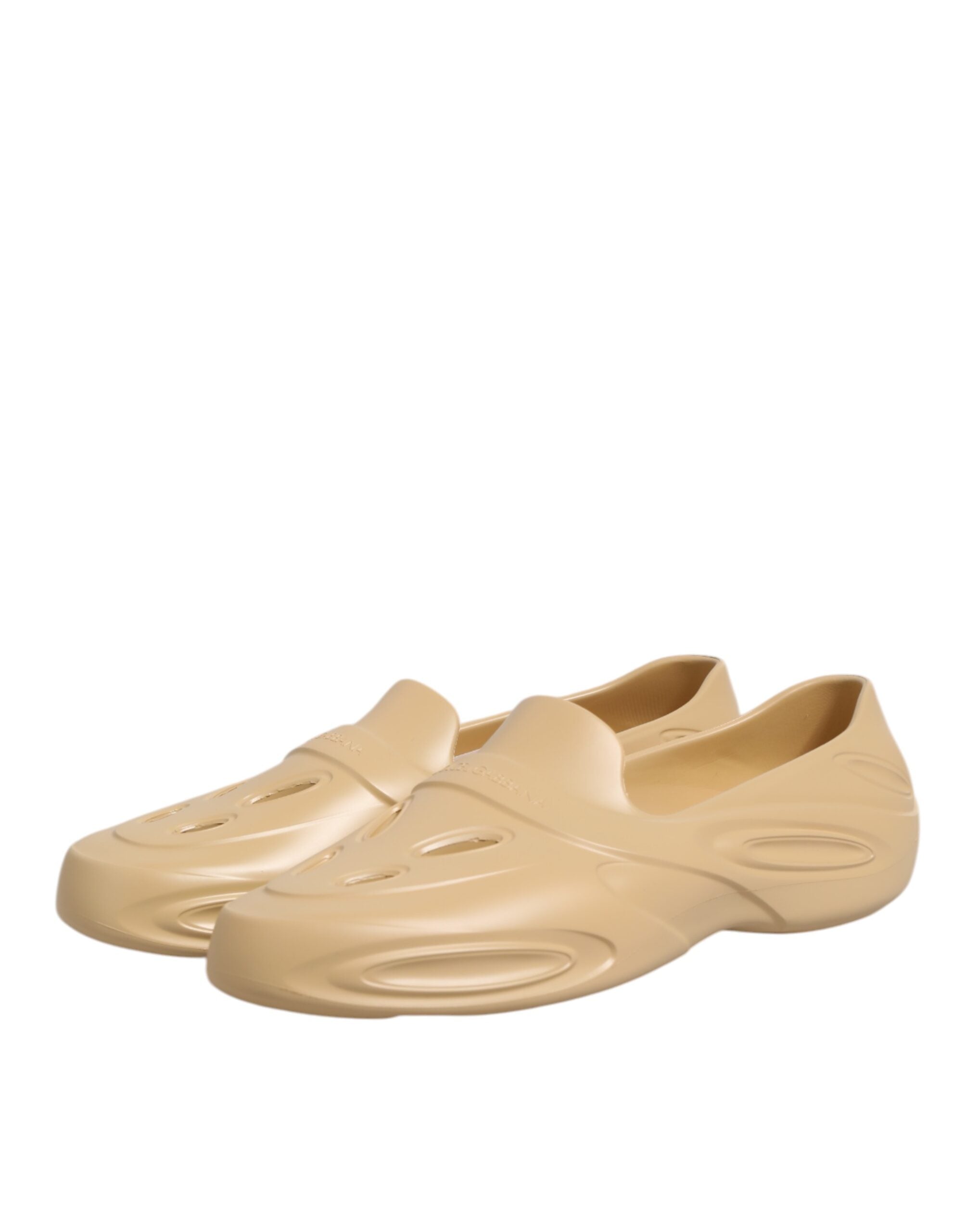 Dolce & Gabbana Beige Gummi Rutschen Low Top Turnschuhe Schuhe-5