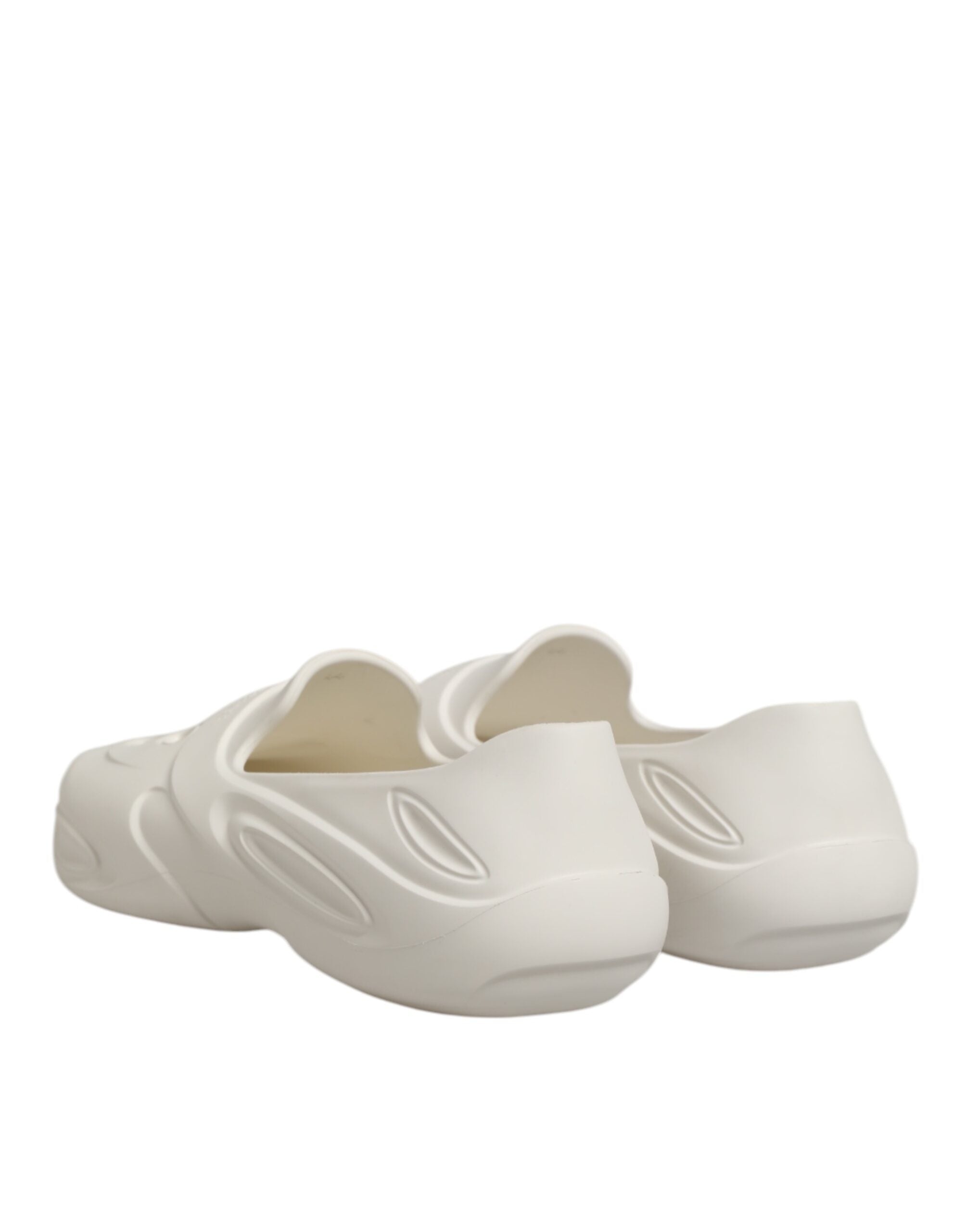 Dolce & Gabbana White Rubber Slides Low Top Sneakers Shoes-6