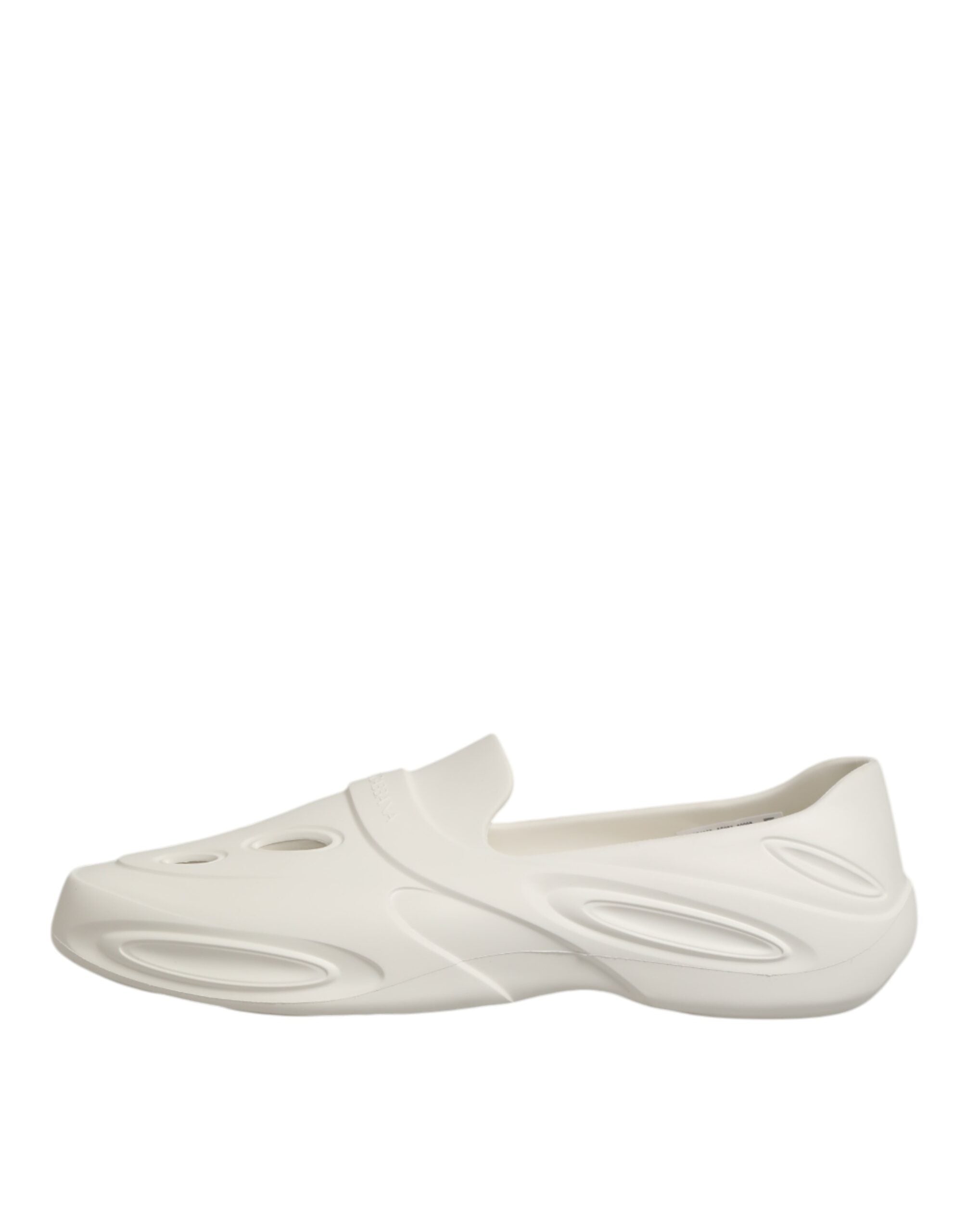 Dolce & Gabbana White Rubber Slides Low Top Sneakers Shoes-7