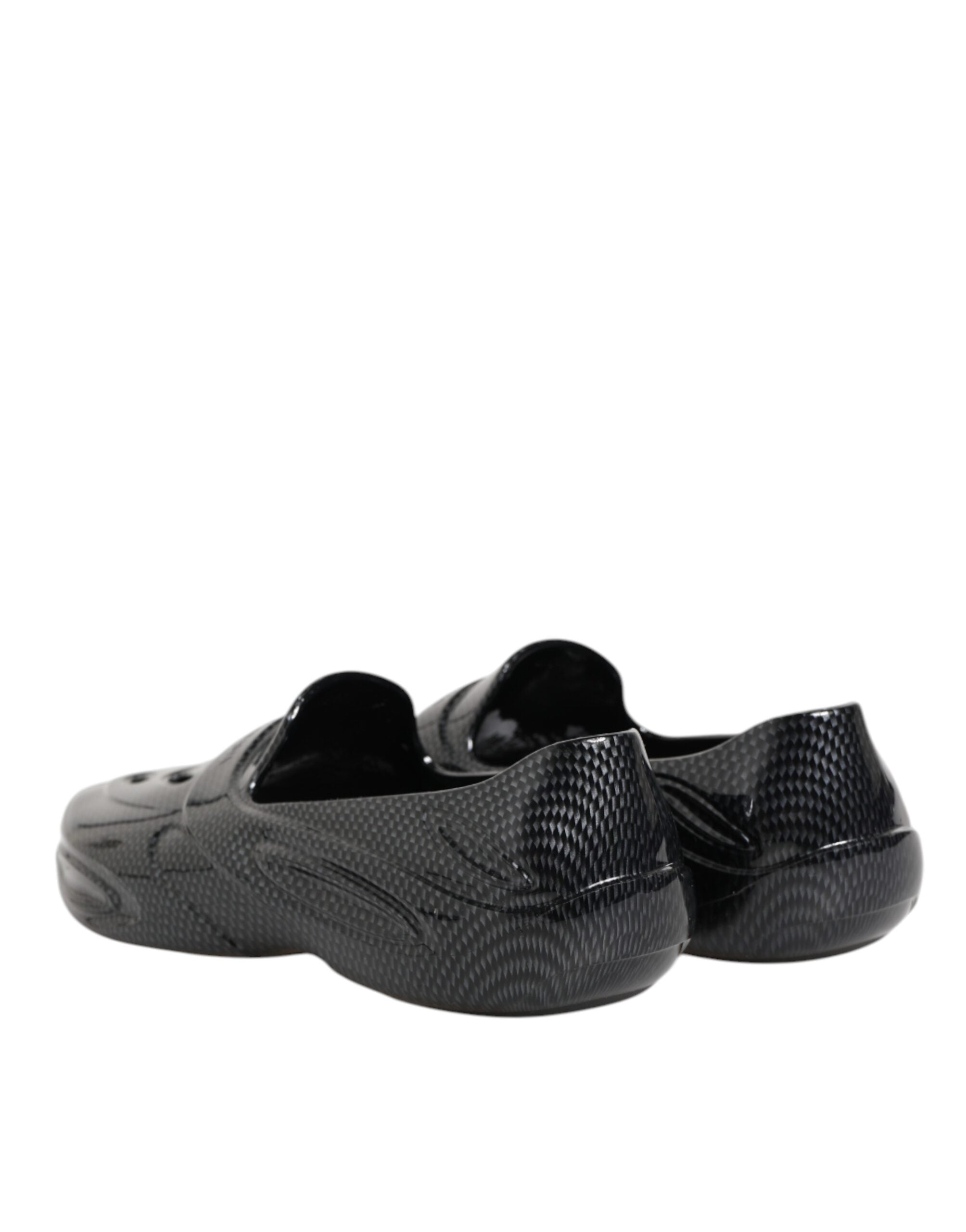 Dolce & Gabbana Schwarzer Gummi Rutschen Low Top Sneakers Schuhe-6