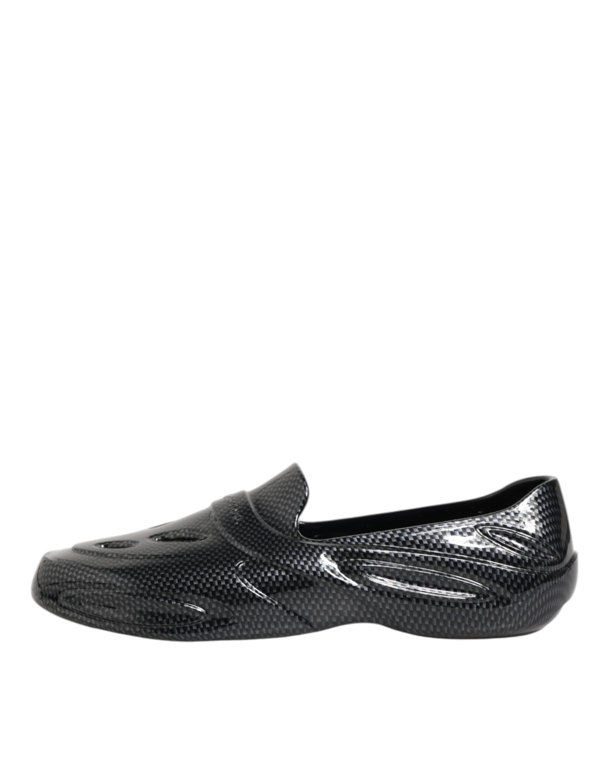Dolce & Gabbana Schwarzer Gummi Rutschen Low Top Sneakers Schuhe-7