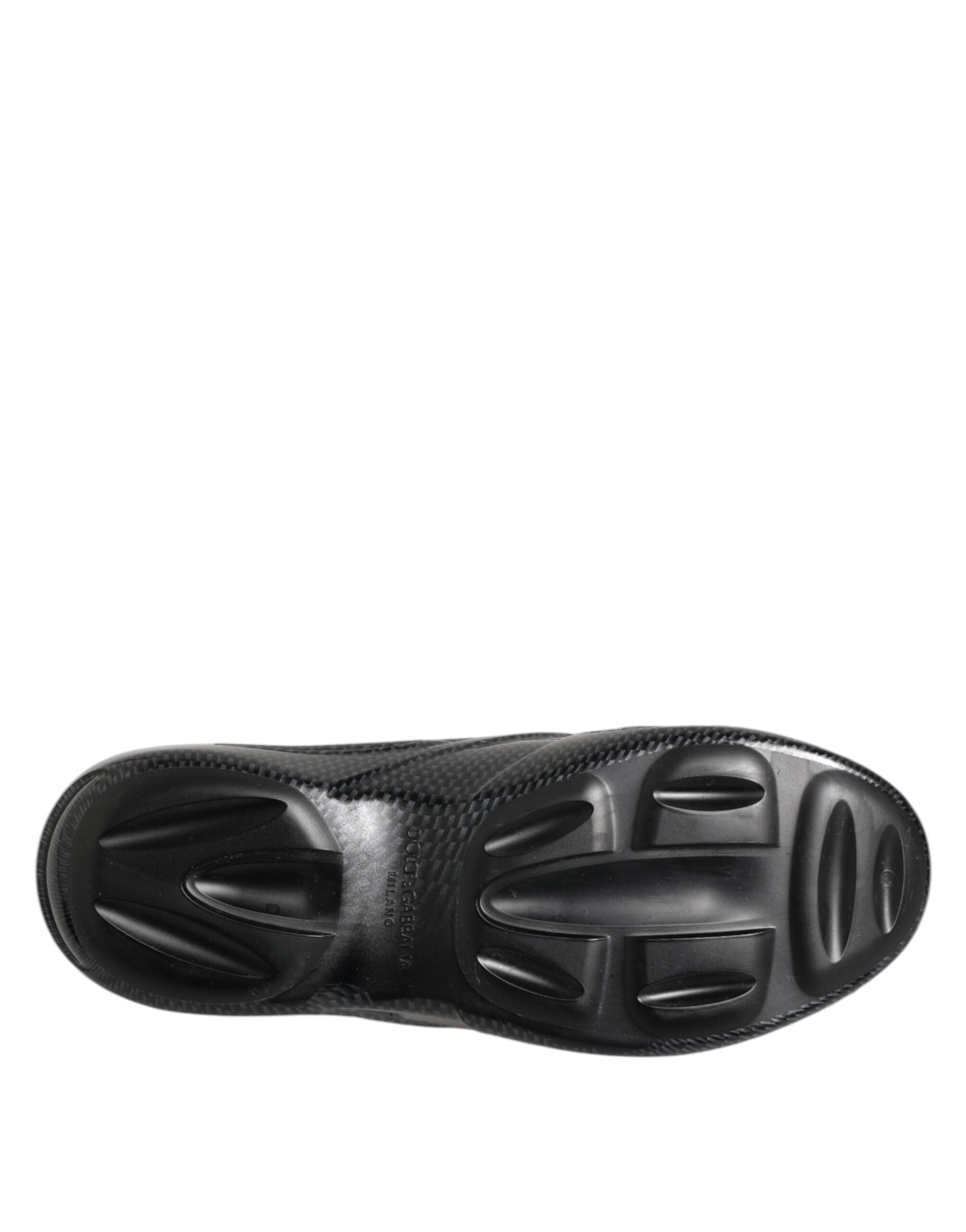 Dolce & Gabbana Schwarzer Gummi Rutschen Low Top Sneakers Schuhe-8