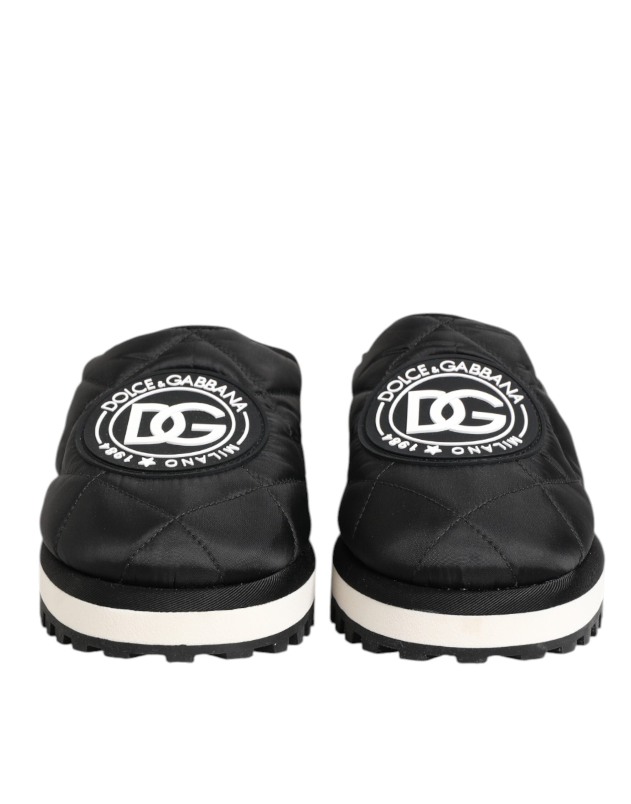 Dolce & Gabbana Schwarz Nylon Low Top Slip On Sneaker Schuhe-3