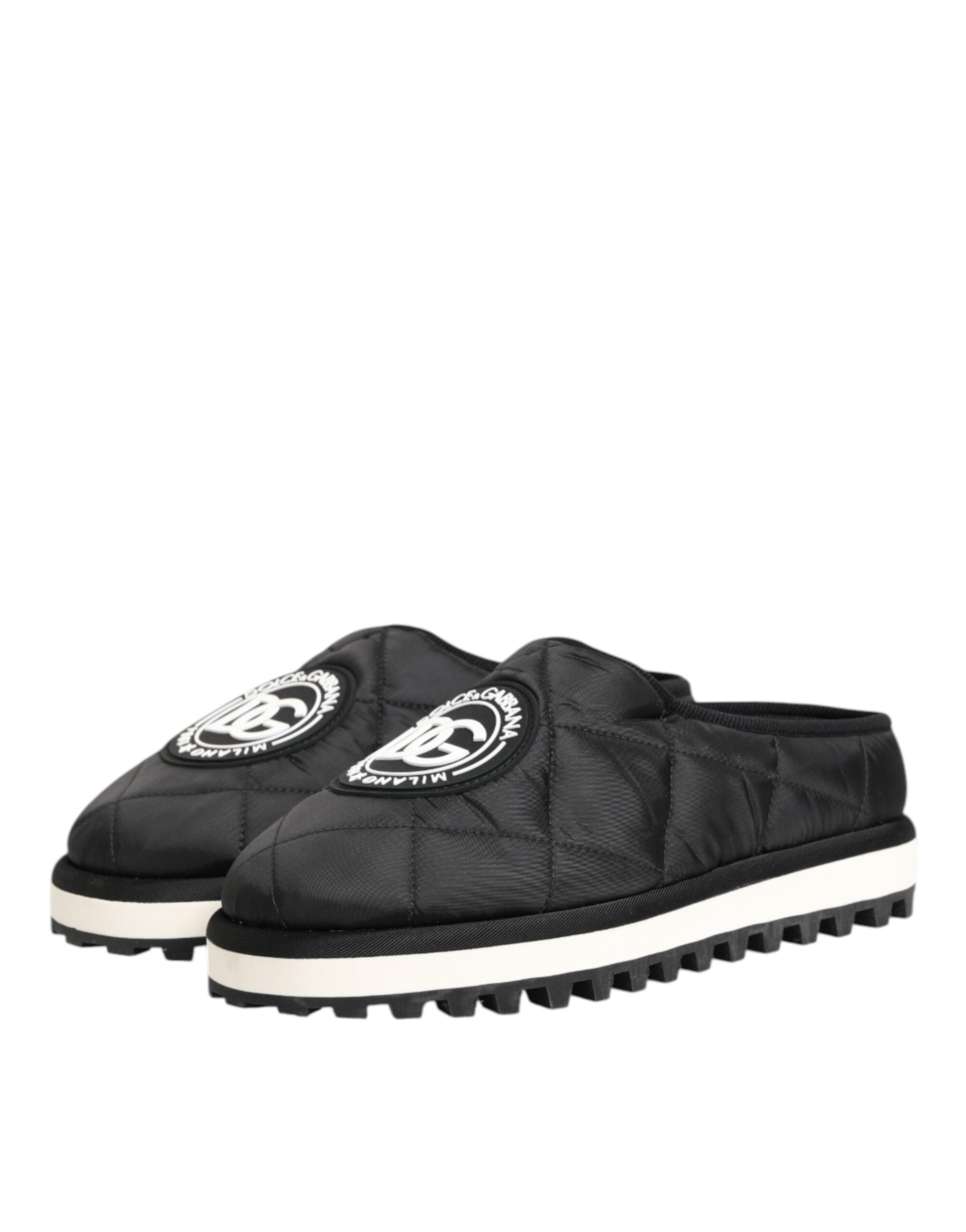 Dolce & Gabbana Schwarz Nylon Low Top Slip On Sneaker Schuhe-5
