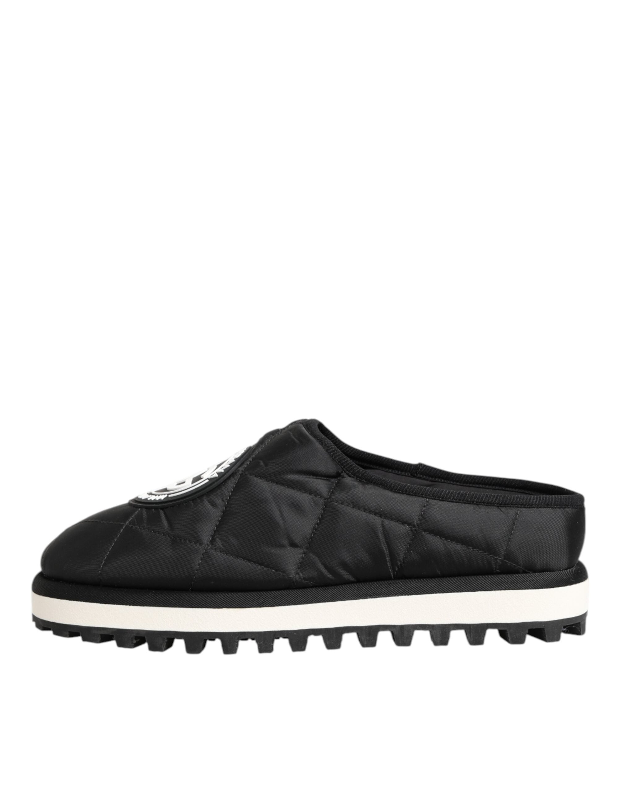 Dolce & Gabbana Schwarz Nylon Low Top Slip On Sneaker Schuhe-7