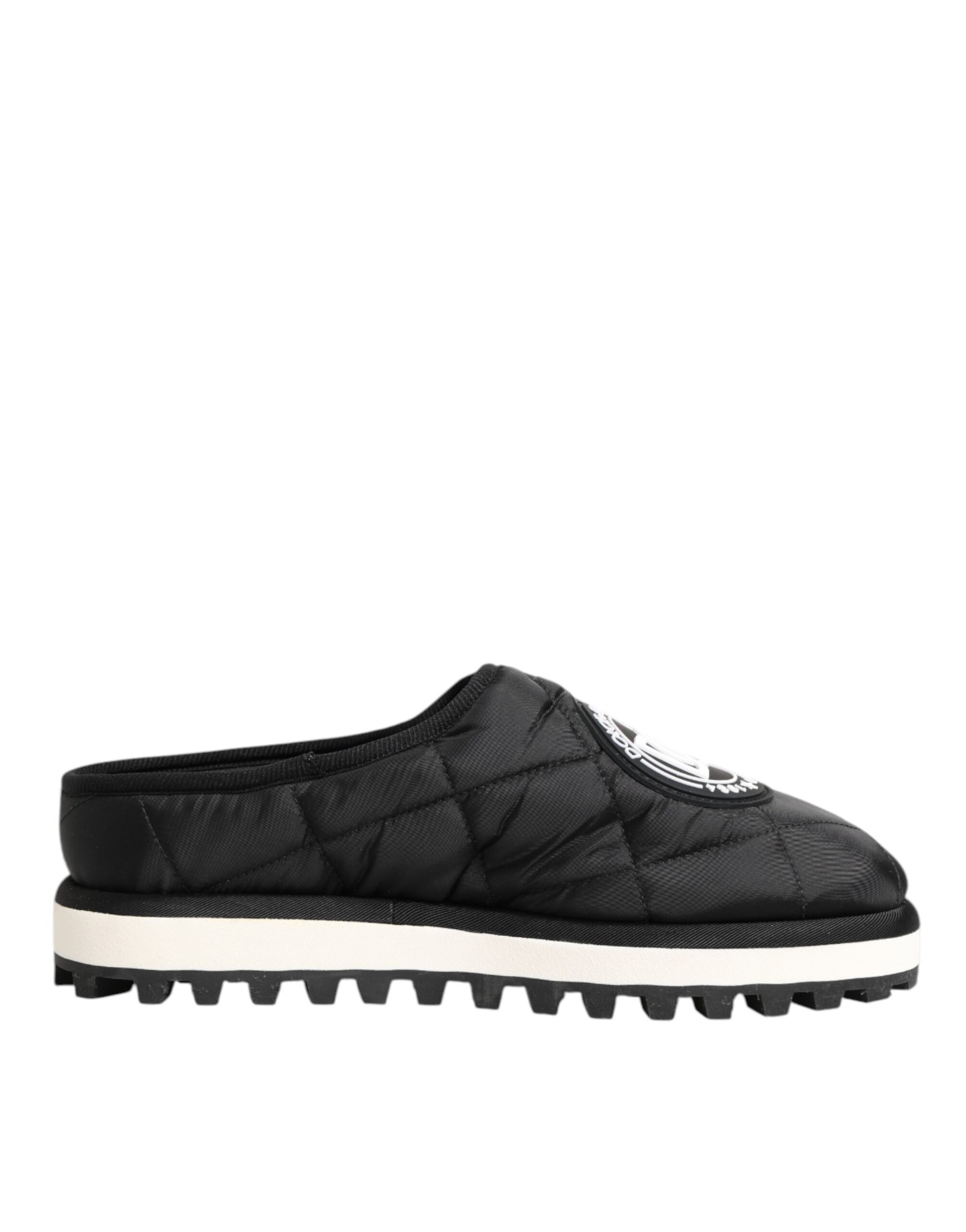 Dolce & Gabbana Schwarz Nylon Low Top Slip On Sneaker Schuhe-2