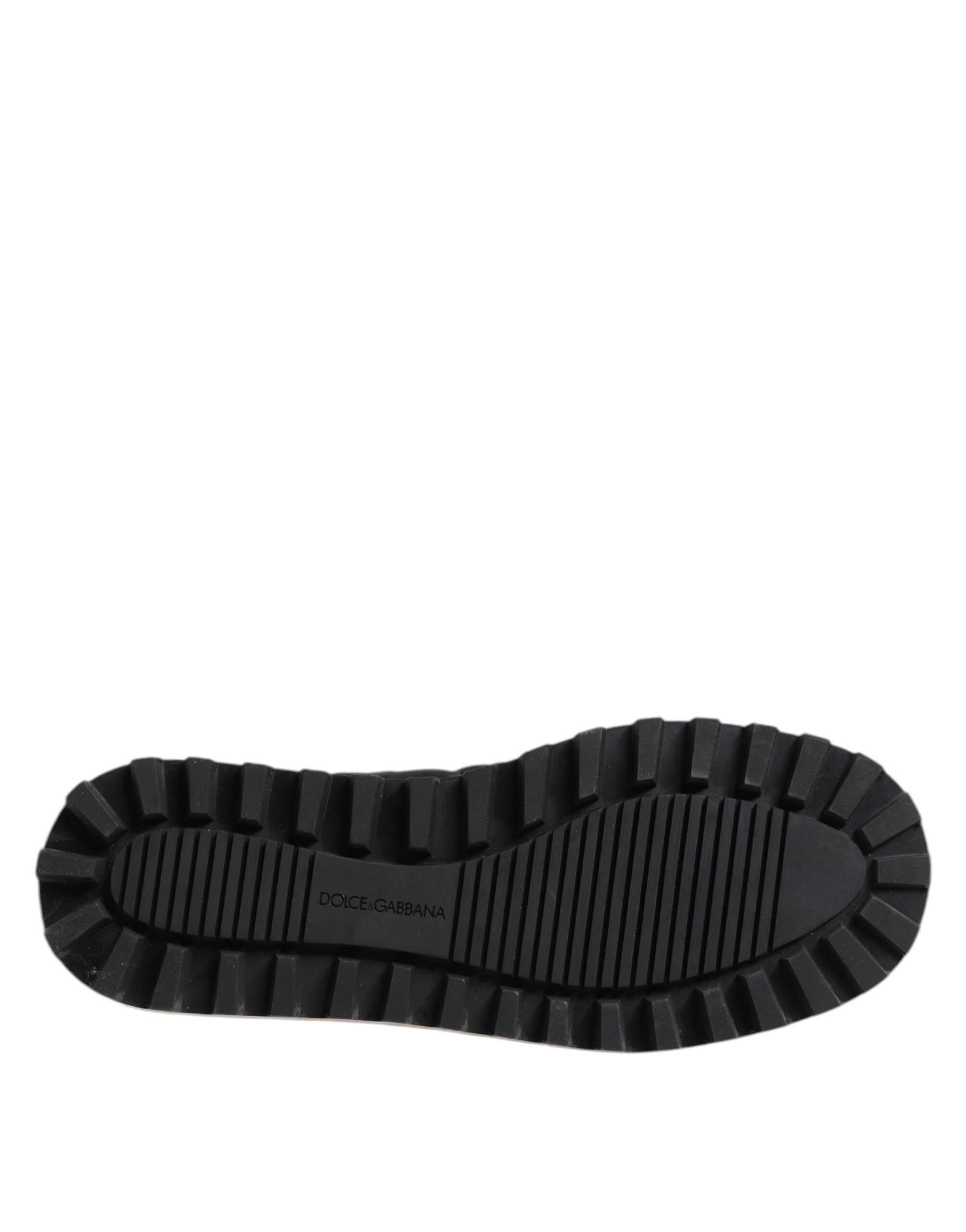 Dolce & Gabbana Schwarz Nylon Low Top Slip On Sneaker Schuhe-8