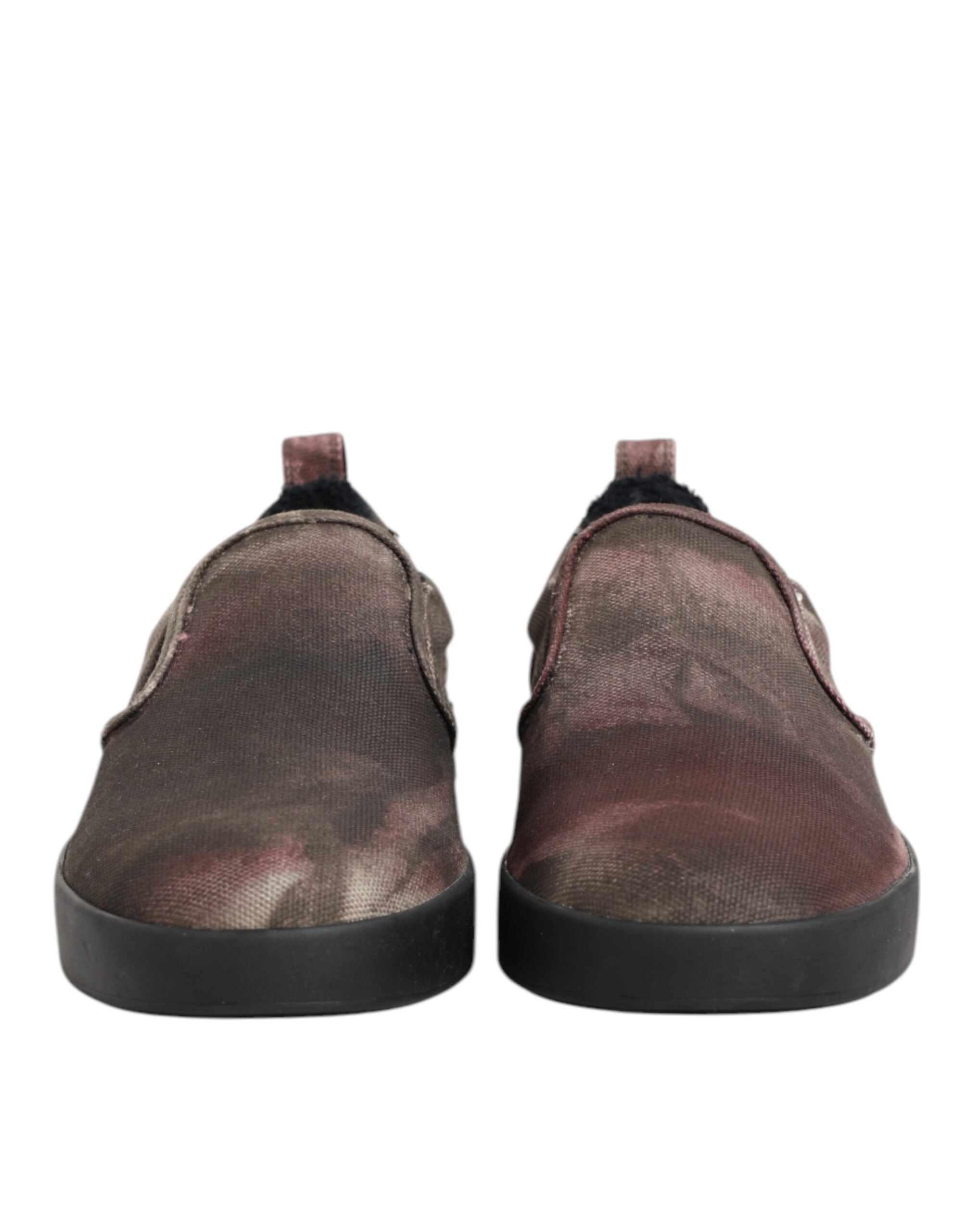 Dolce & Gabbana Multicolor Cotton Low Top Slip On Men's Sneakers Shoes-3