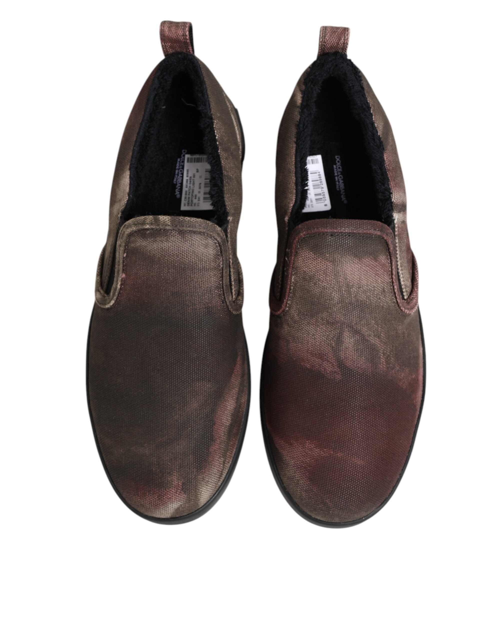 Dolce & Gabbana Multicolor Cotton Low Top Slip On Men's Sneakers Shoes-4