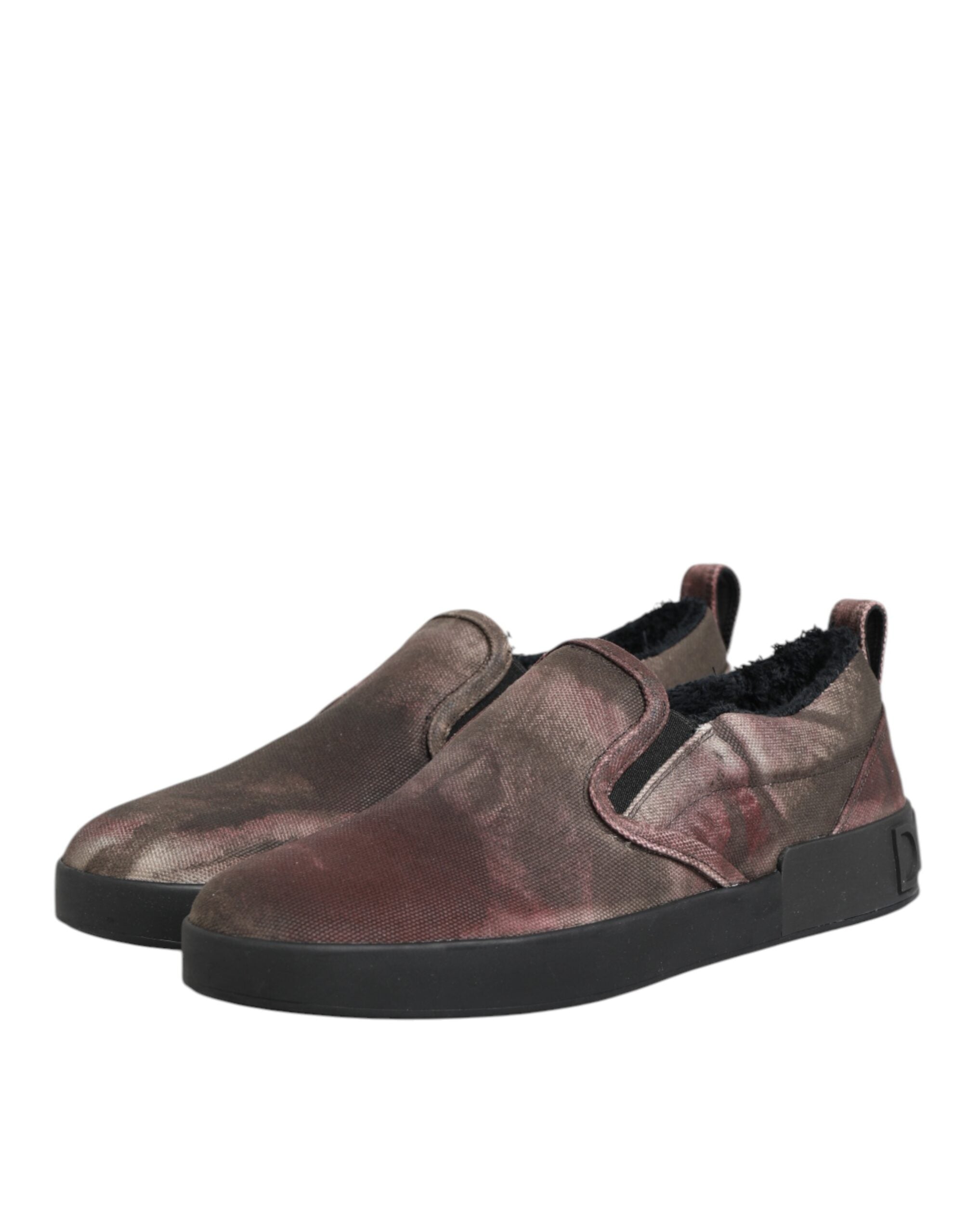 Dolce & Gabbana Multicolor Cotton Low Top Slip On Men's Sneakers Shoes-5