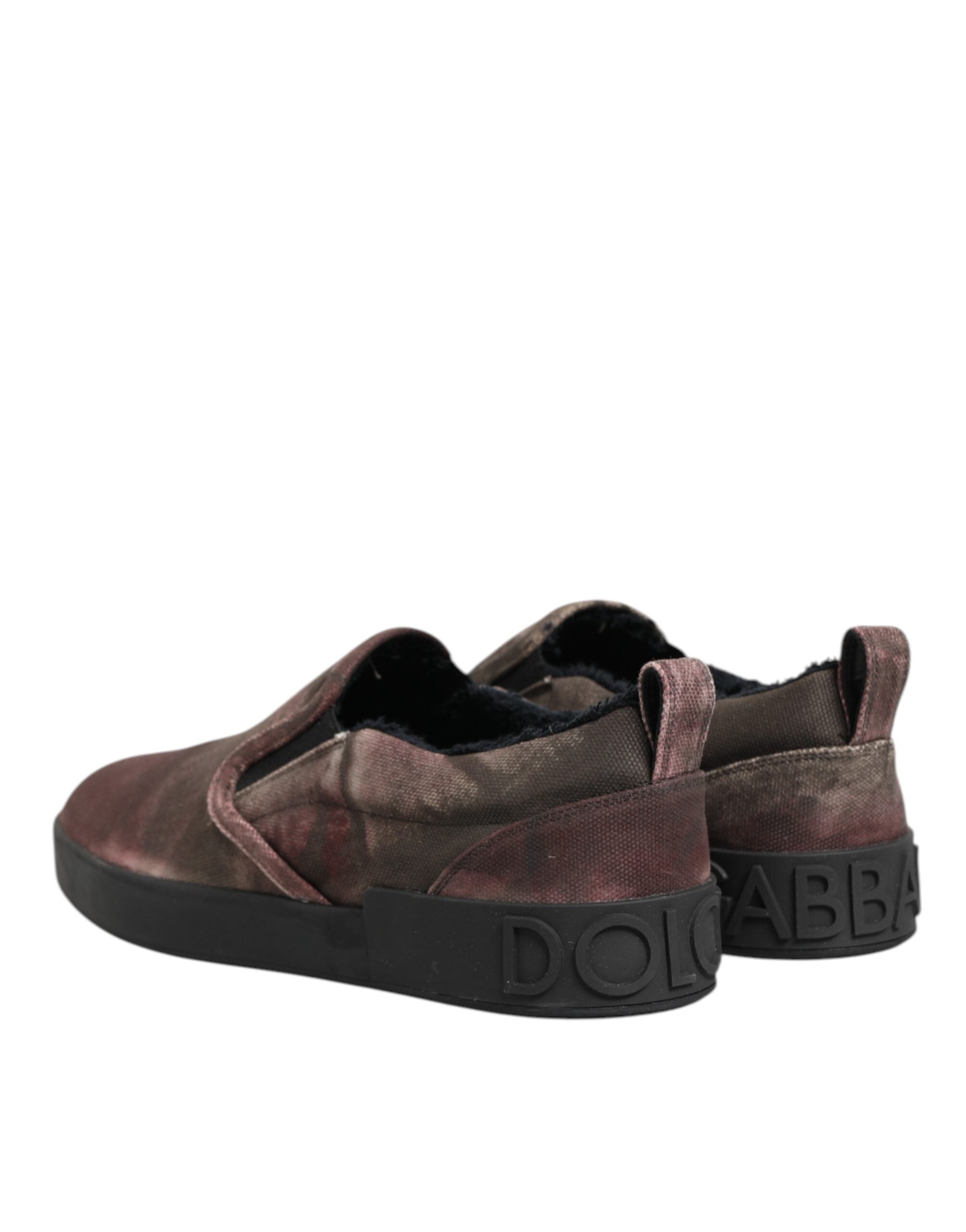 Dolce & Gabbana Multicolor Cotton Low Top Slip On Men's Sneakers Shoes-6