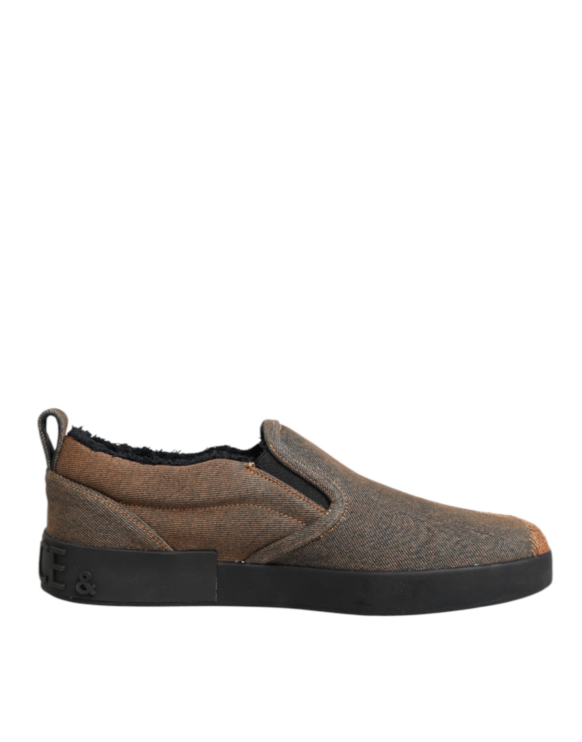 Zapatillas bajas sin cordones de algodón marrón de Dolce & Gabbana-2