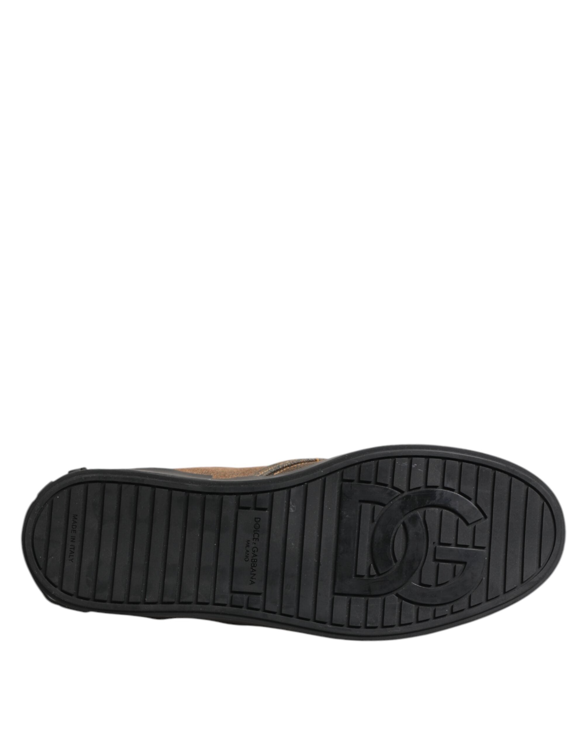 Zapatillas bajas sin cordones de algodón marrón de Dolce & Gabbana-8