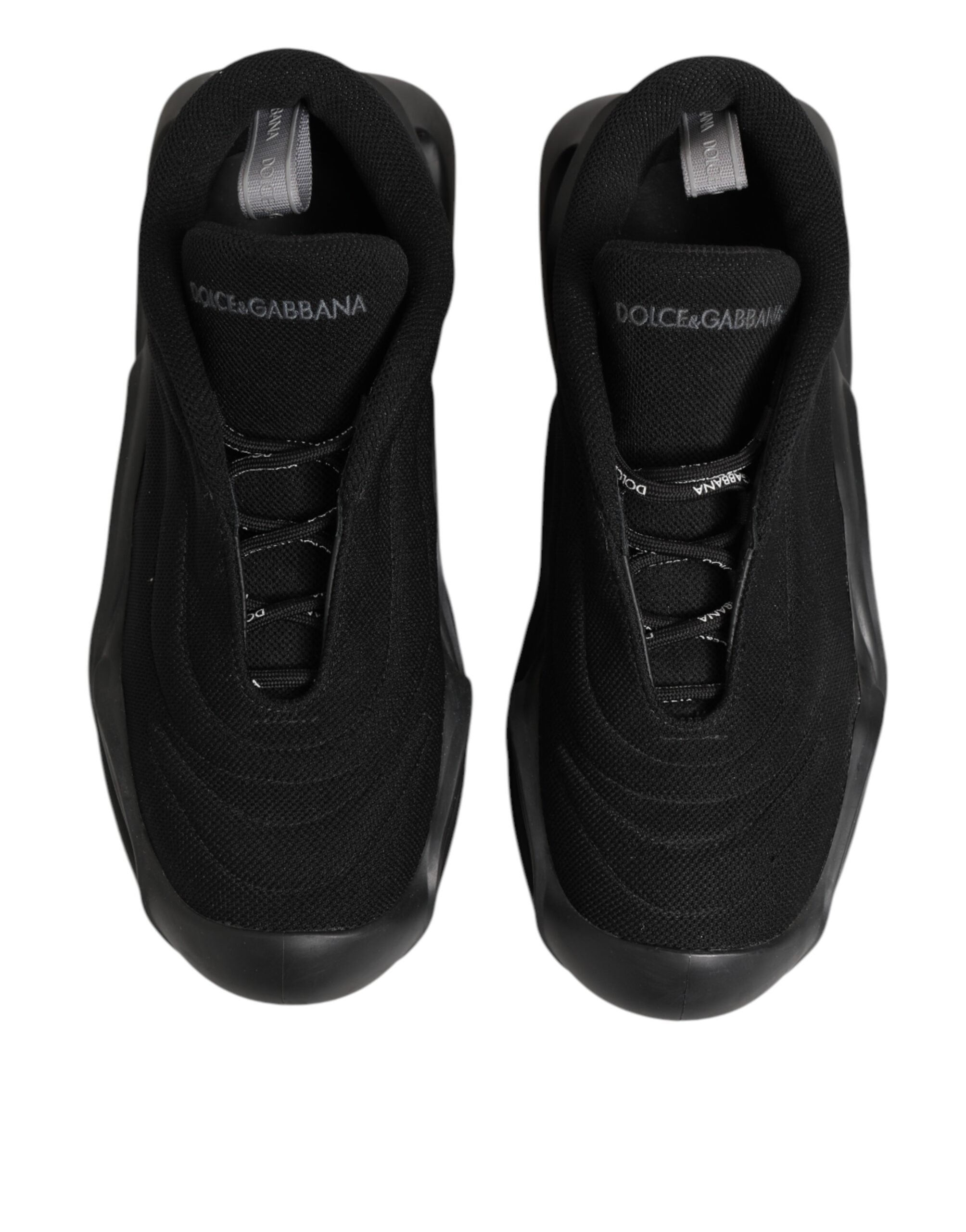 Dolce & Gabbana Schwarz Lace Up Wave Low Top Männer Sneaker Schuhe-4