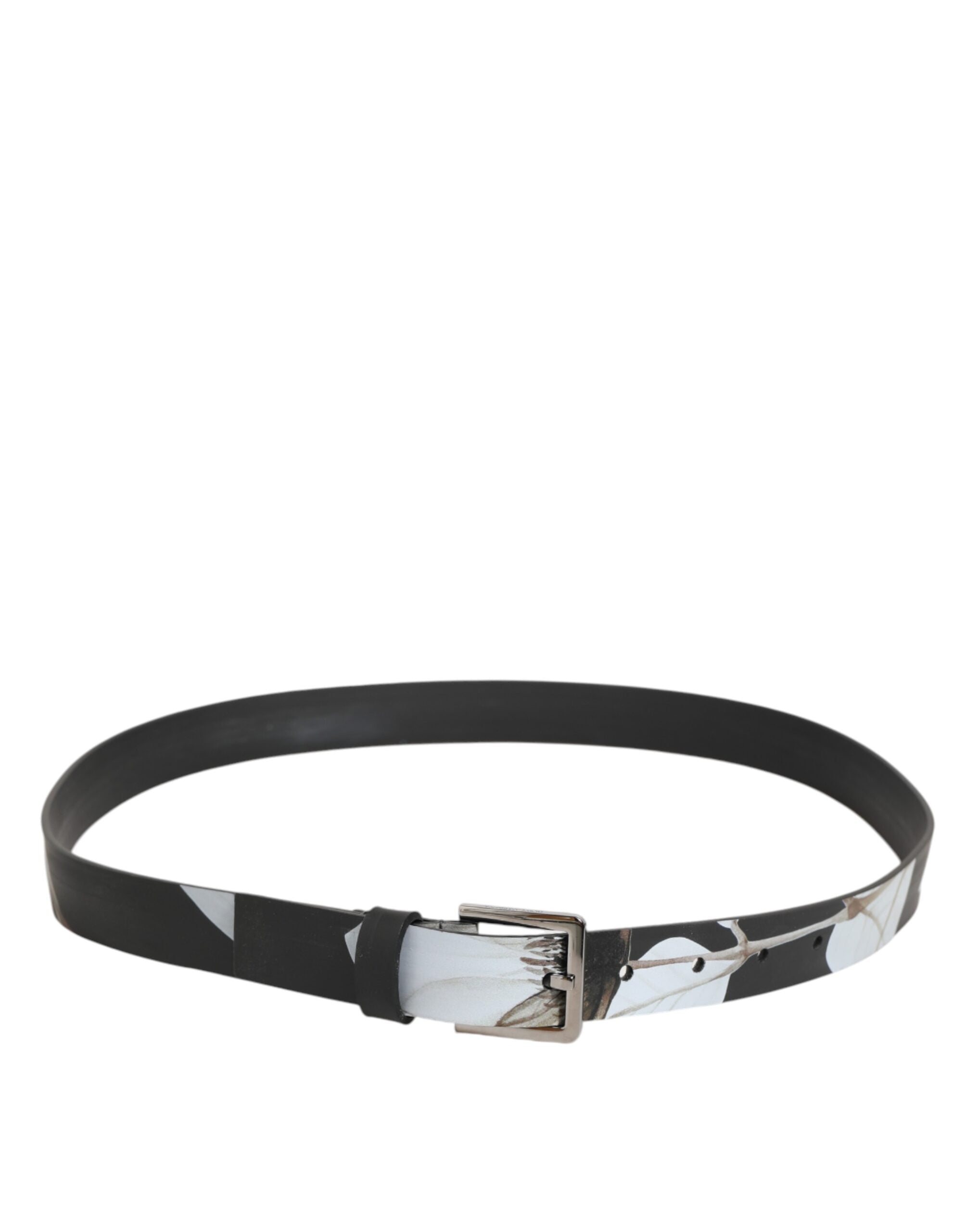 Dolce & Gabbana Multicolor PVC Floral Silver Buckle Men's Belt-3