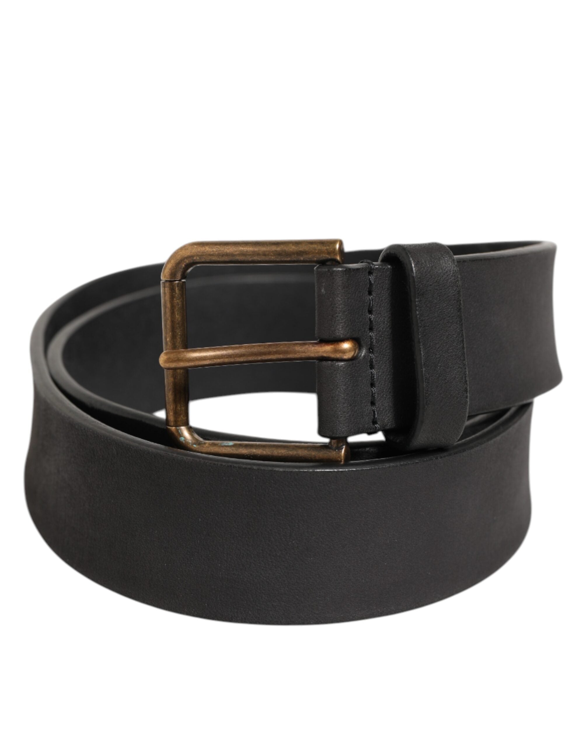 Dolce & Gabbana Black Leather Metal Buckle Classic Men's Belt-2