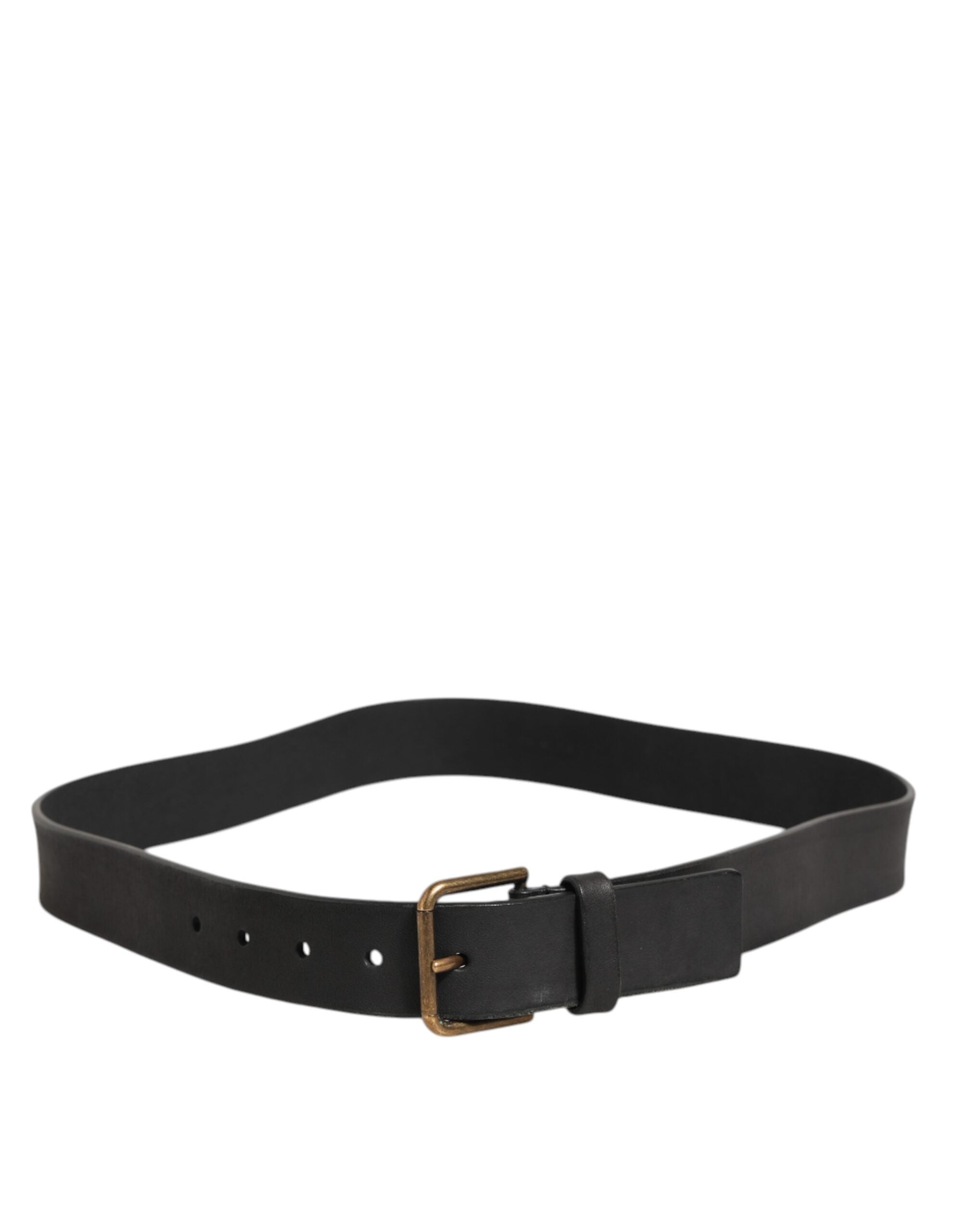 Dolce & Gabbana Black Leather Metal Buckle Classic Men's Belt-5