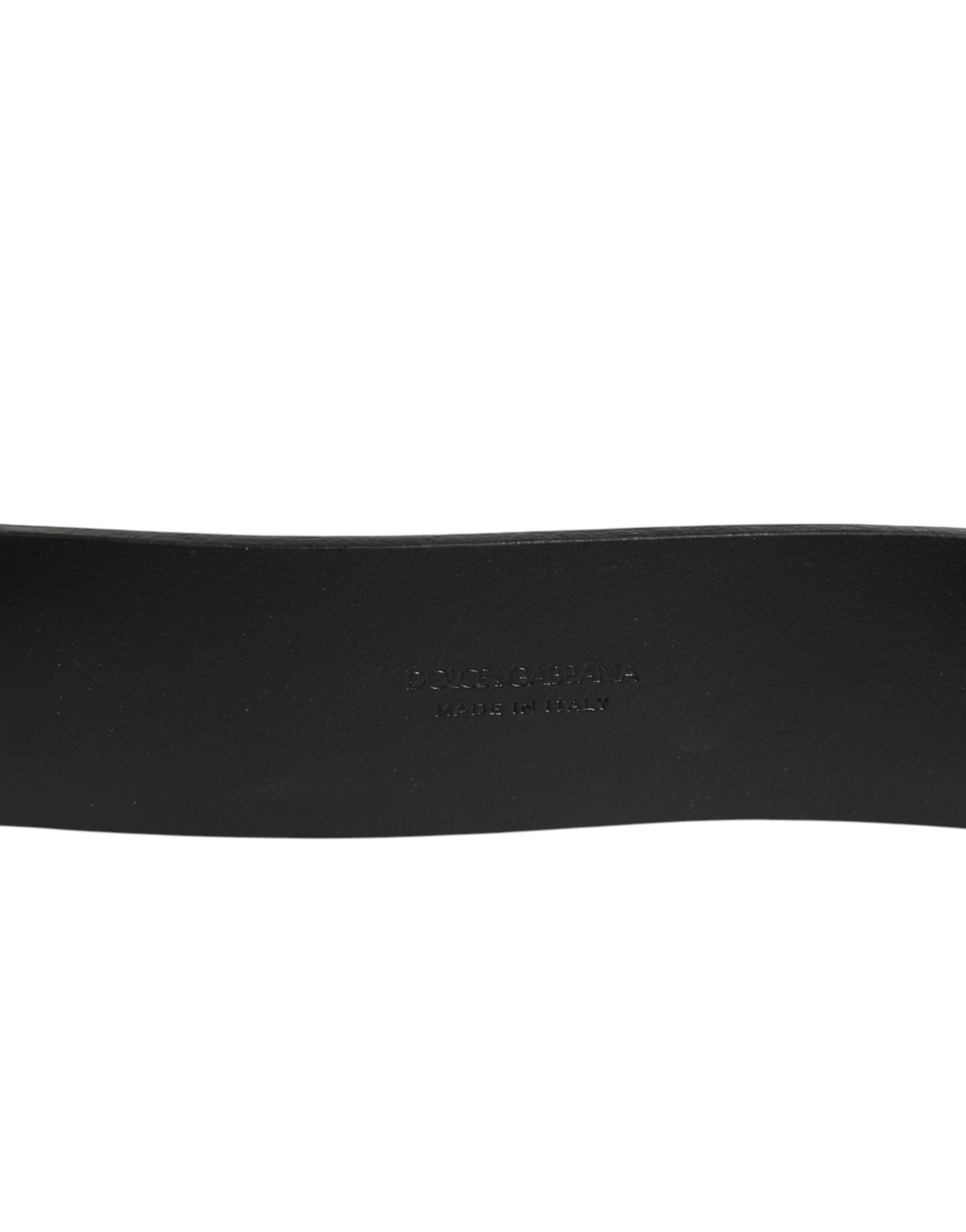 Dolce & Gabbana Brown Classic Gold Metal Logo Buckle Men's Belt-3