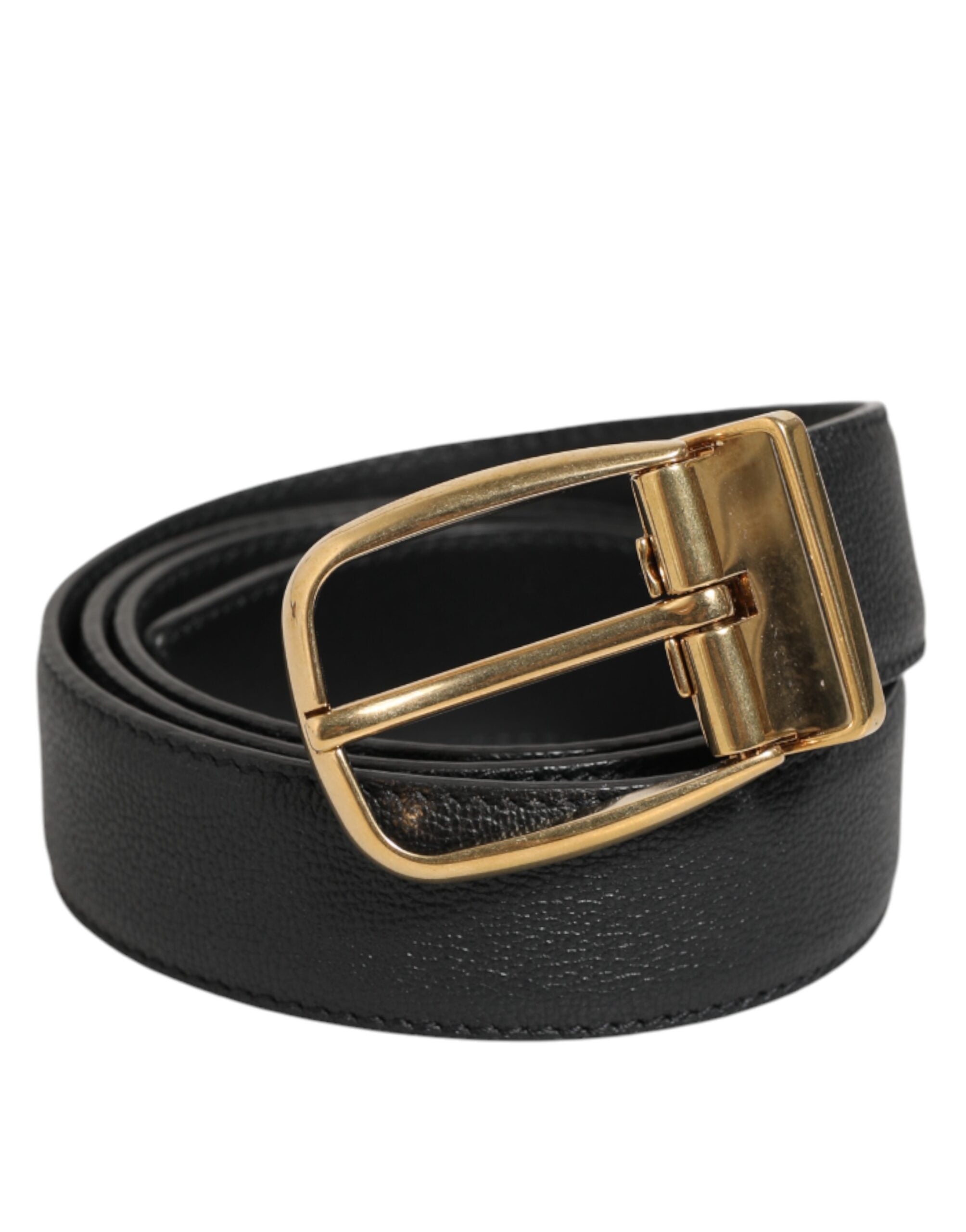 Dolce & Gabbana Schwarzer Leder-Gürtel mit klassischer Metall-Logo-Schnalle-2