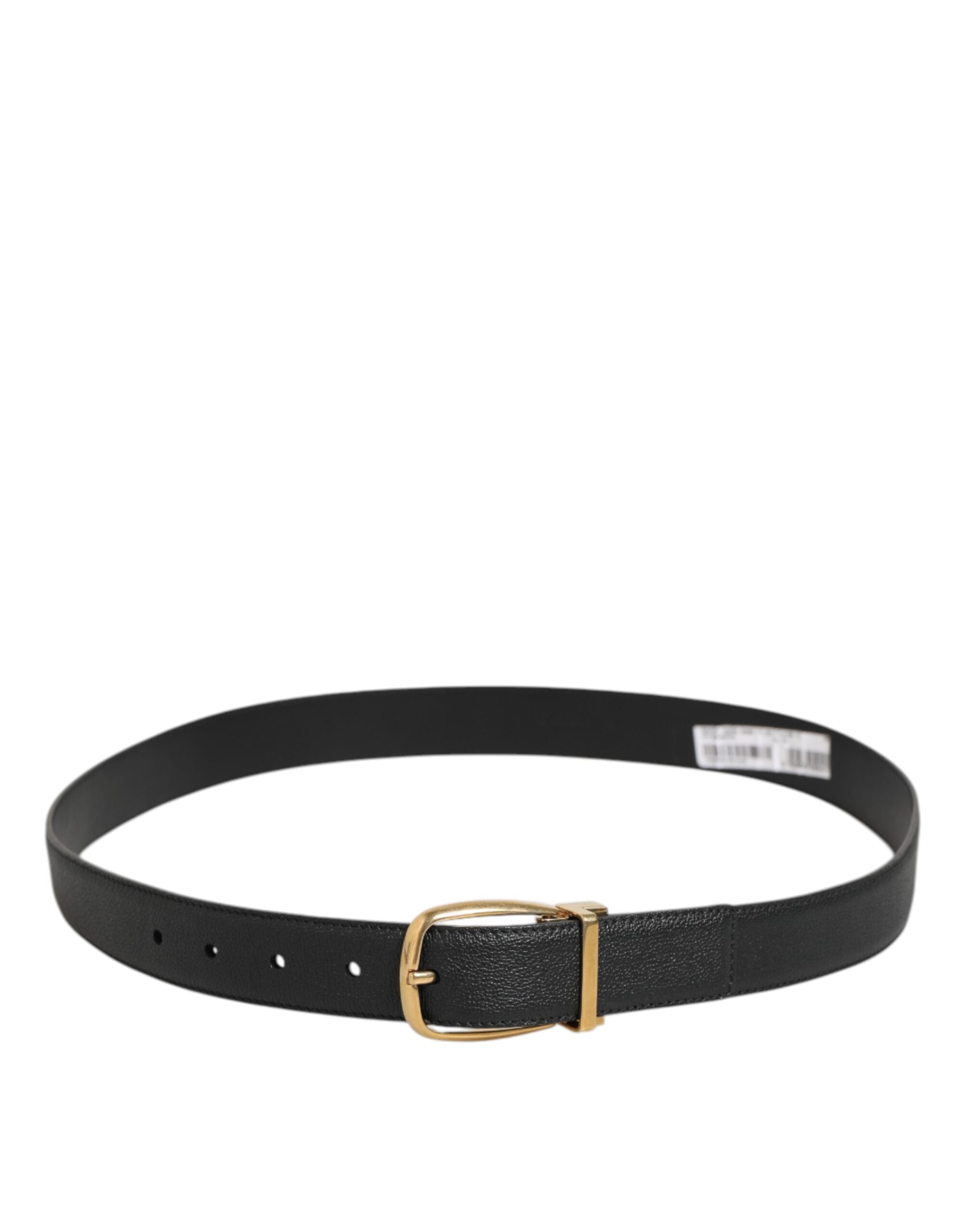 Dolce & Gabbana Schwarzer Leder-Gürtel mit klassischer Metall-Logo-Schnalle-5
